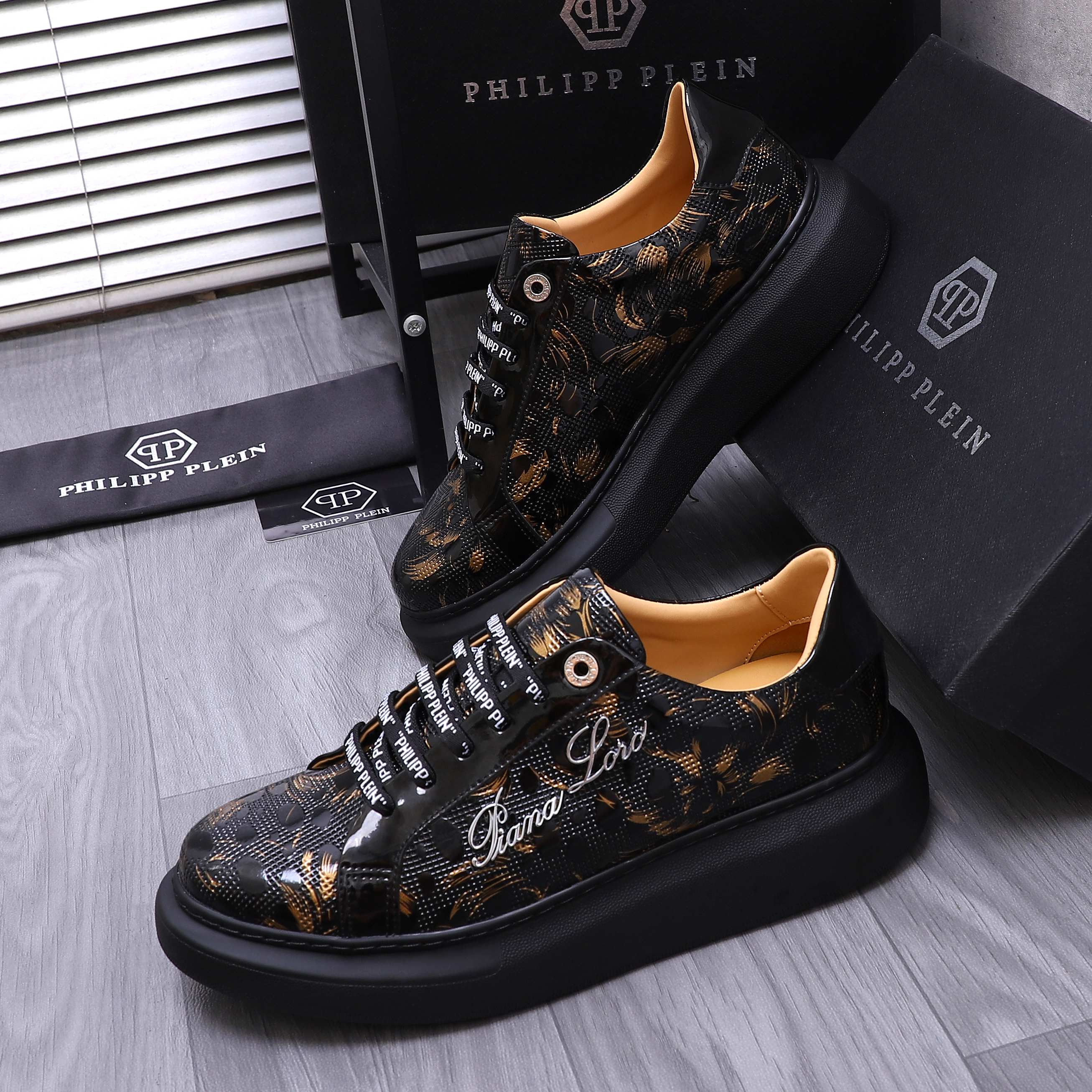 Philipp Plein Embossed Leather Lace-Up Sneakers - Stylish Comfort 4 a1744701695793 5570