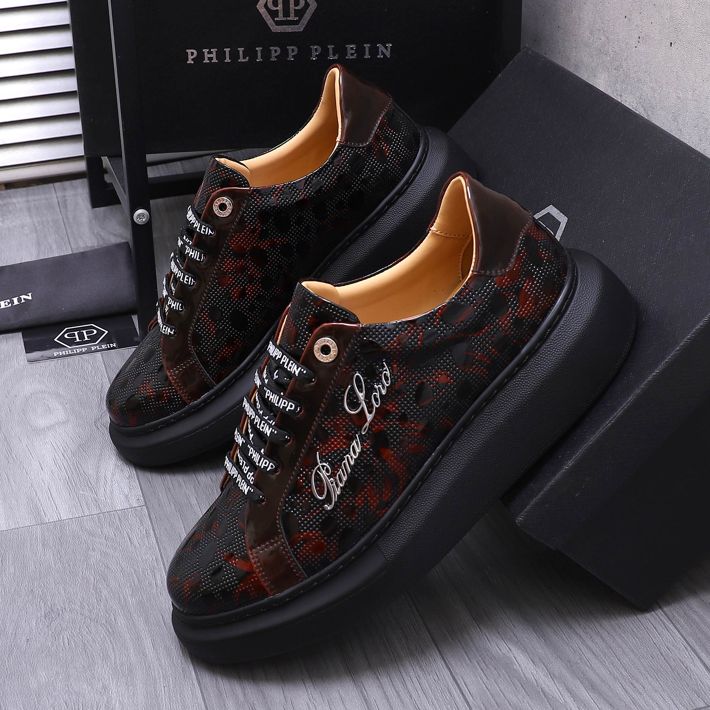 Philipp Plein Men's Embossed Leather Sneakers with Metal Logo - Size 38-44 3 a1744701836725 1546