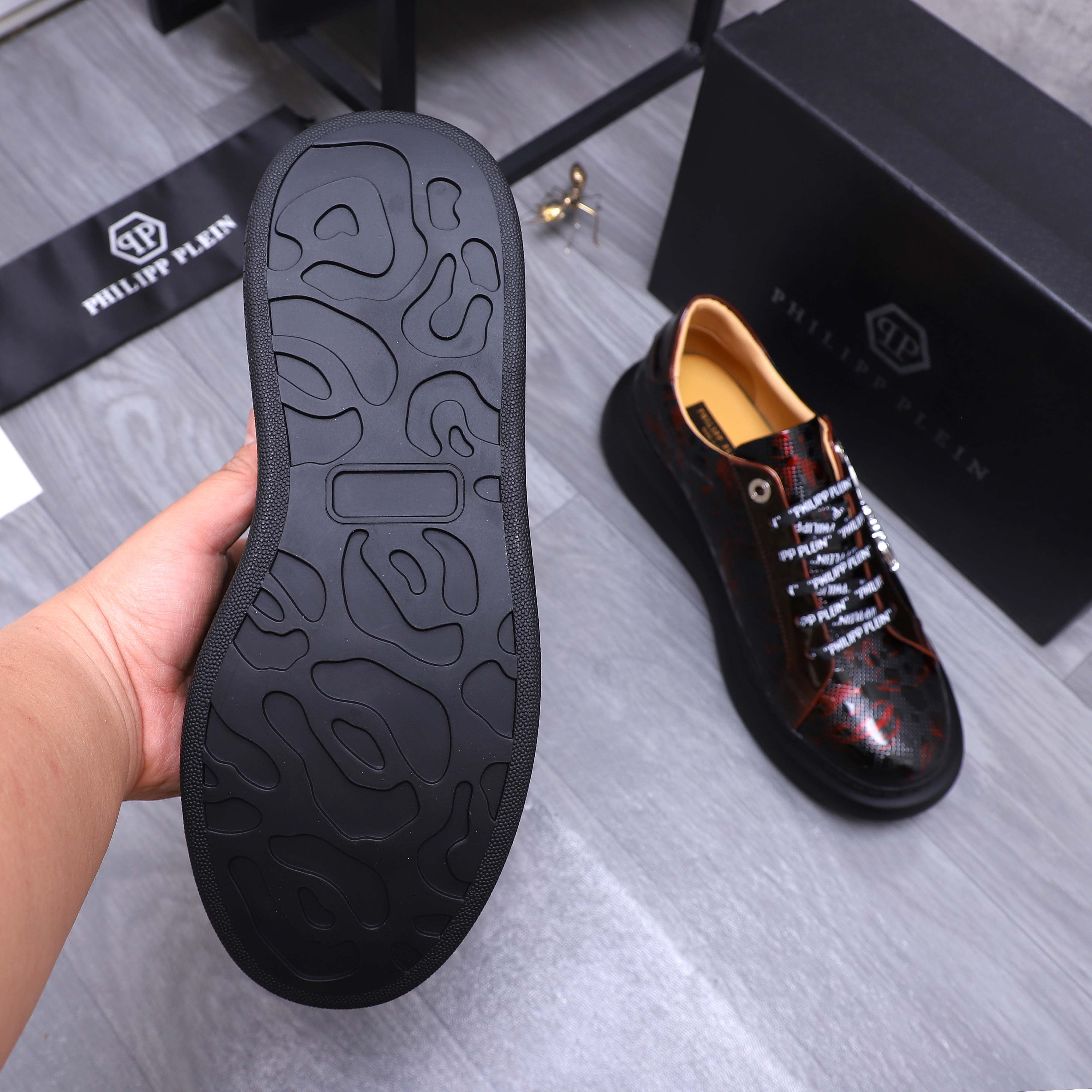 Philipp Plein Men's Embossed Leather Sneakers with Metal Logo - Size 38-44 8 a1744701839494 6214