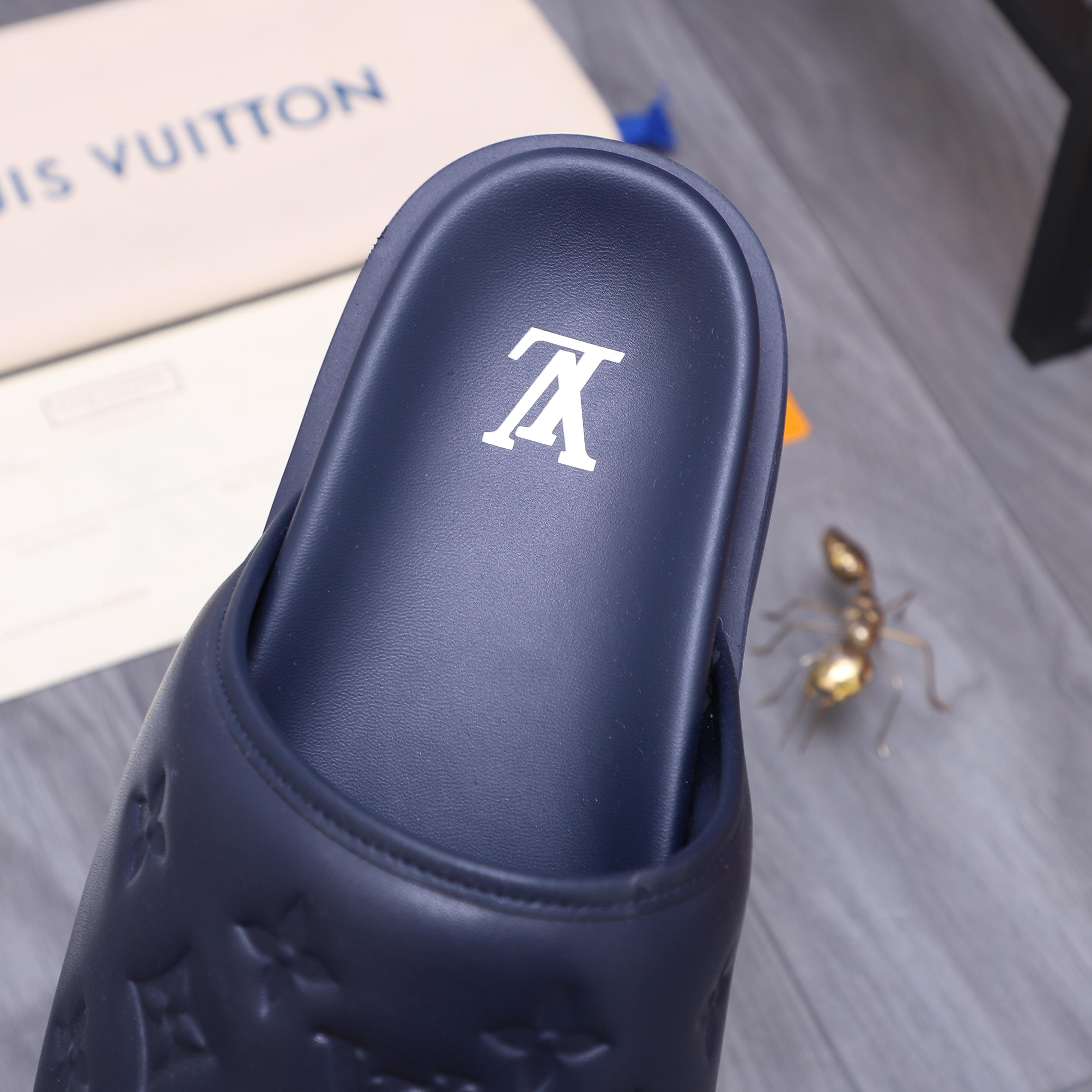Louis Vuitton Men's Embossed Leather Slide Sandals - Sizes 38-45 11 a1744769200840 7343