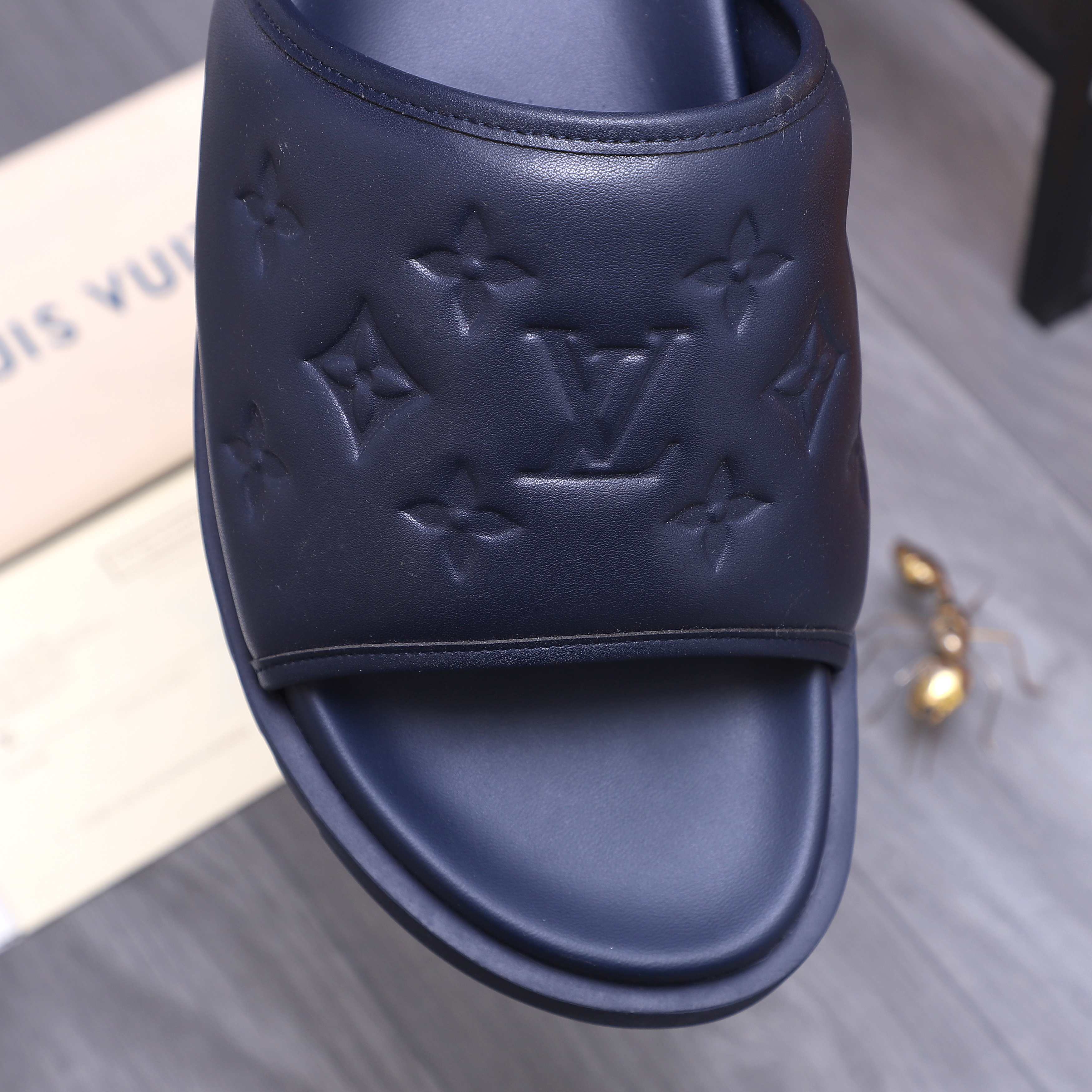 Louis Vuitton Men's Embossed Leather Slide Sandals - Sizes 38-45 10 a1744769201717 2441