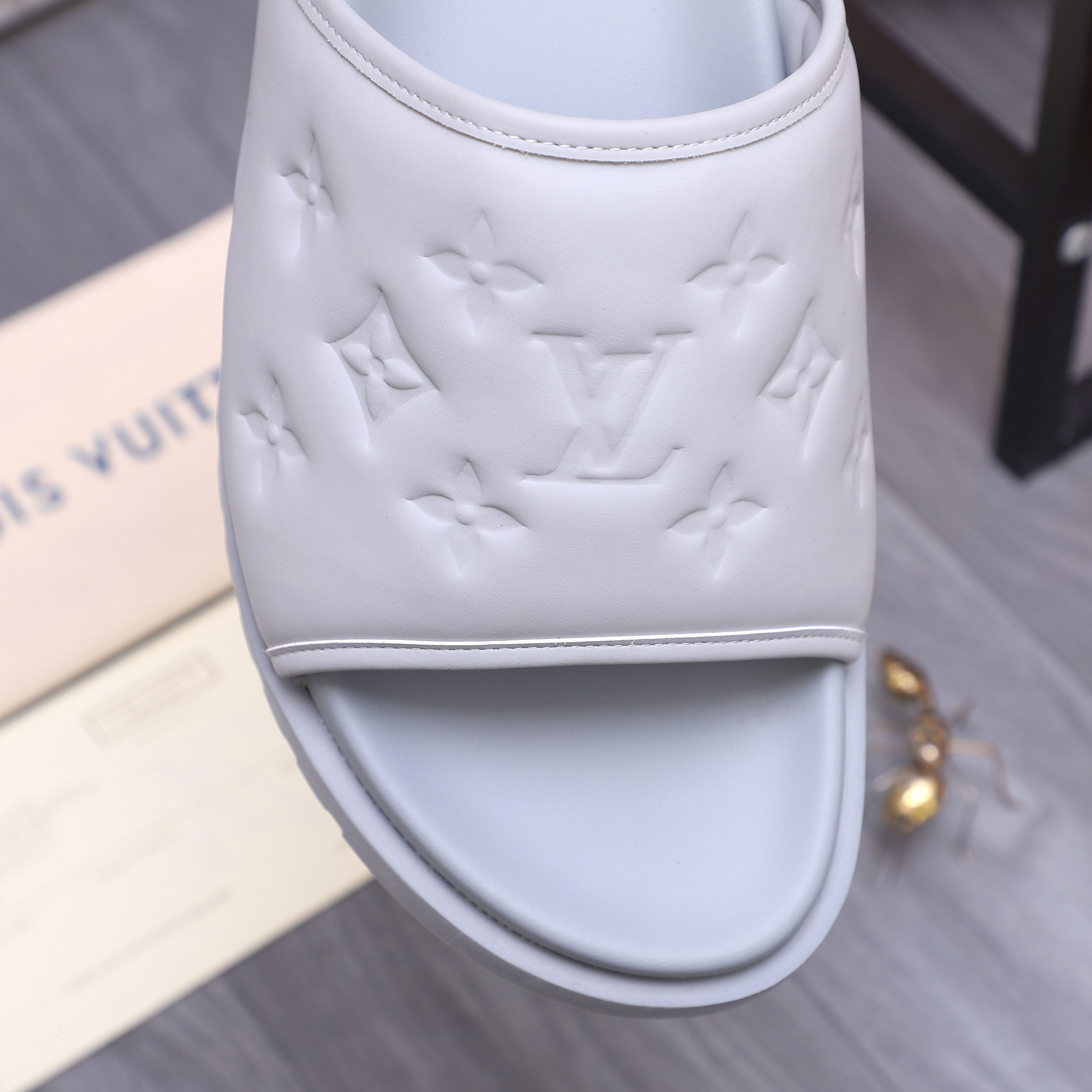 Louis Vuitton Men's Embossed Leather Slide Sandals, Multiple Colors Available 10 a1744769635484 3700