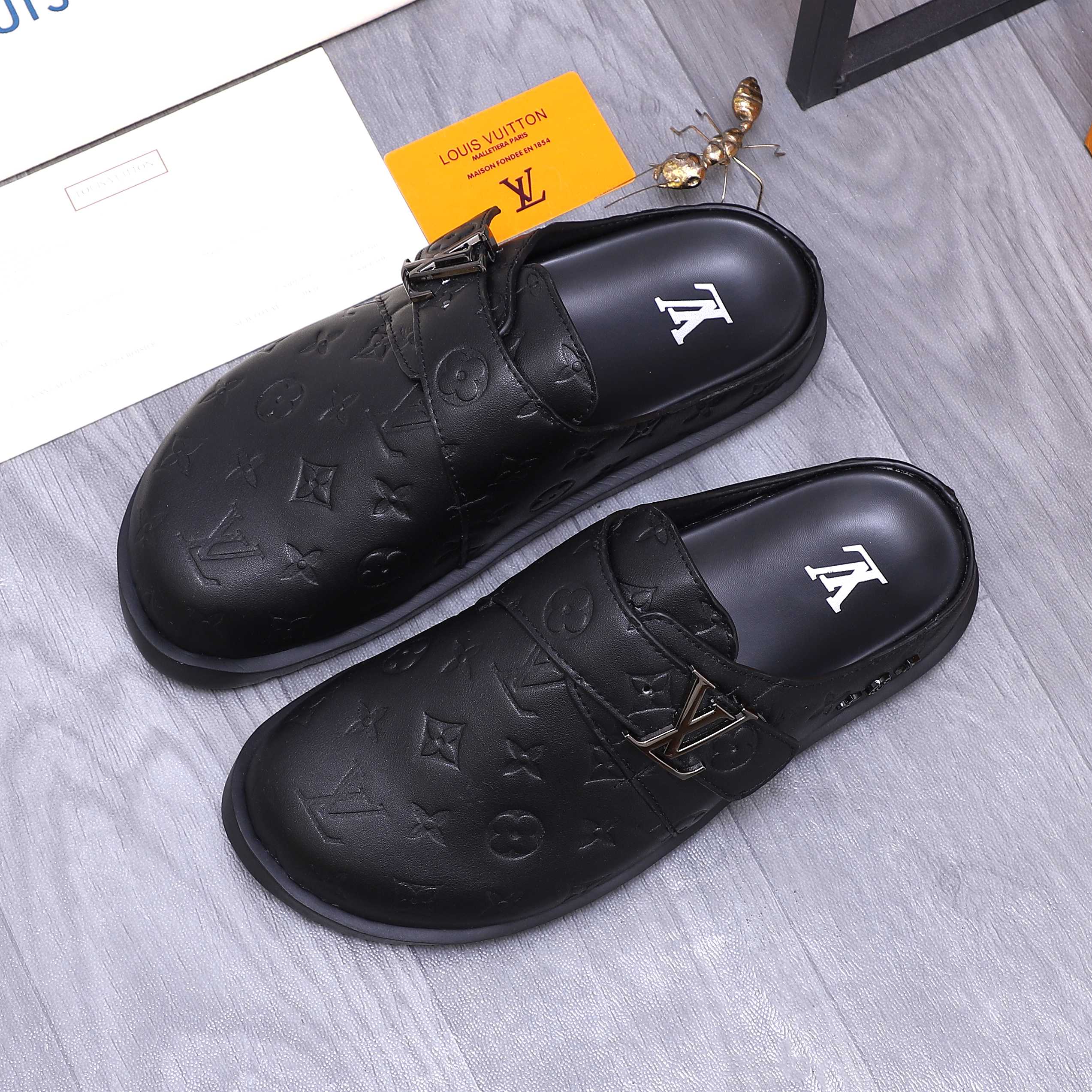 Louis Vuitton Men's Leather Clogs & Mules, Designer Slip-Ons 4 a1744783468731 6211