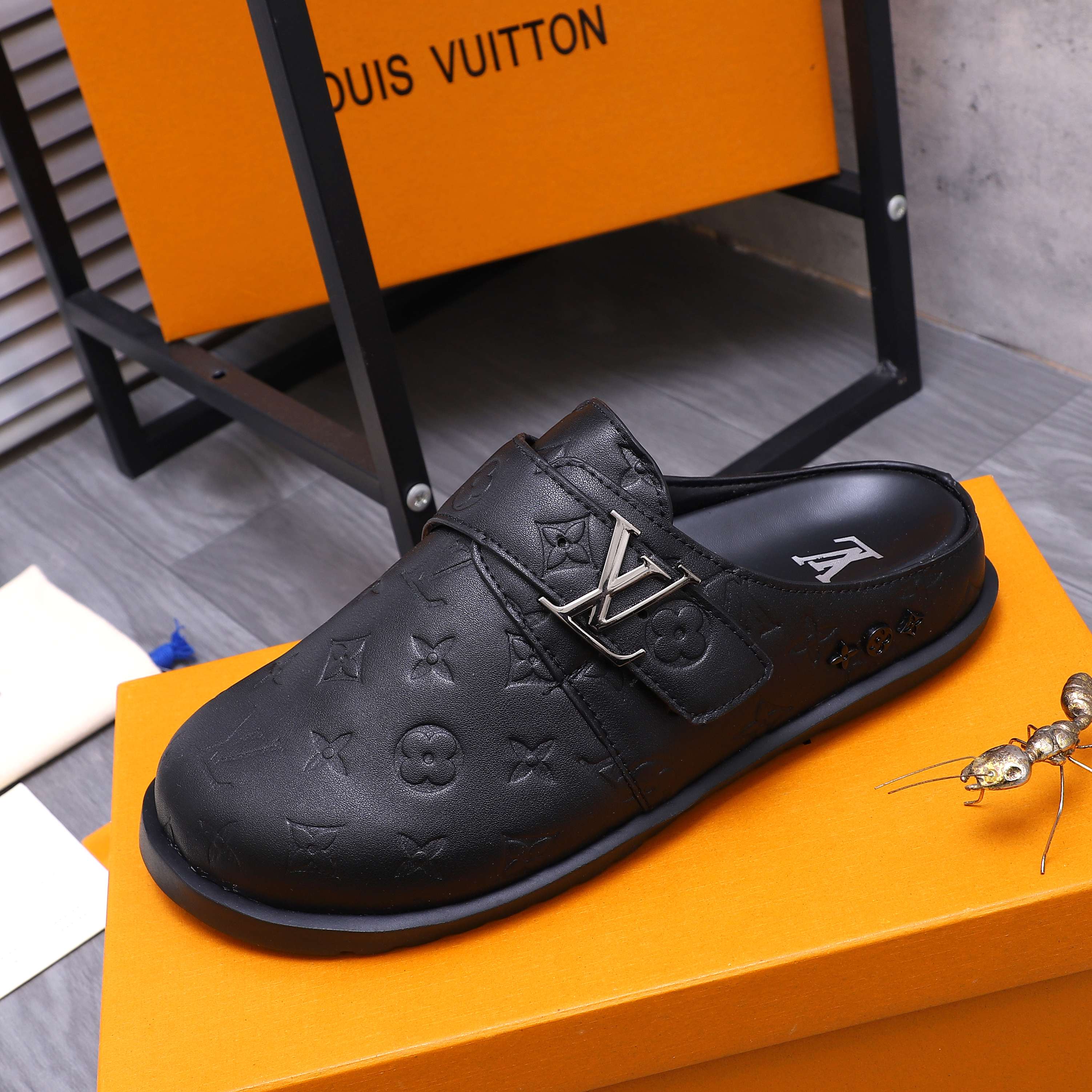 Louis Vuitton Men's Leather Clogs & Mules, Designer Slip-Ons 7 a1744783471708 4337