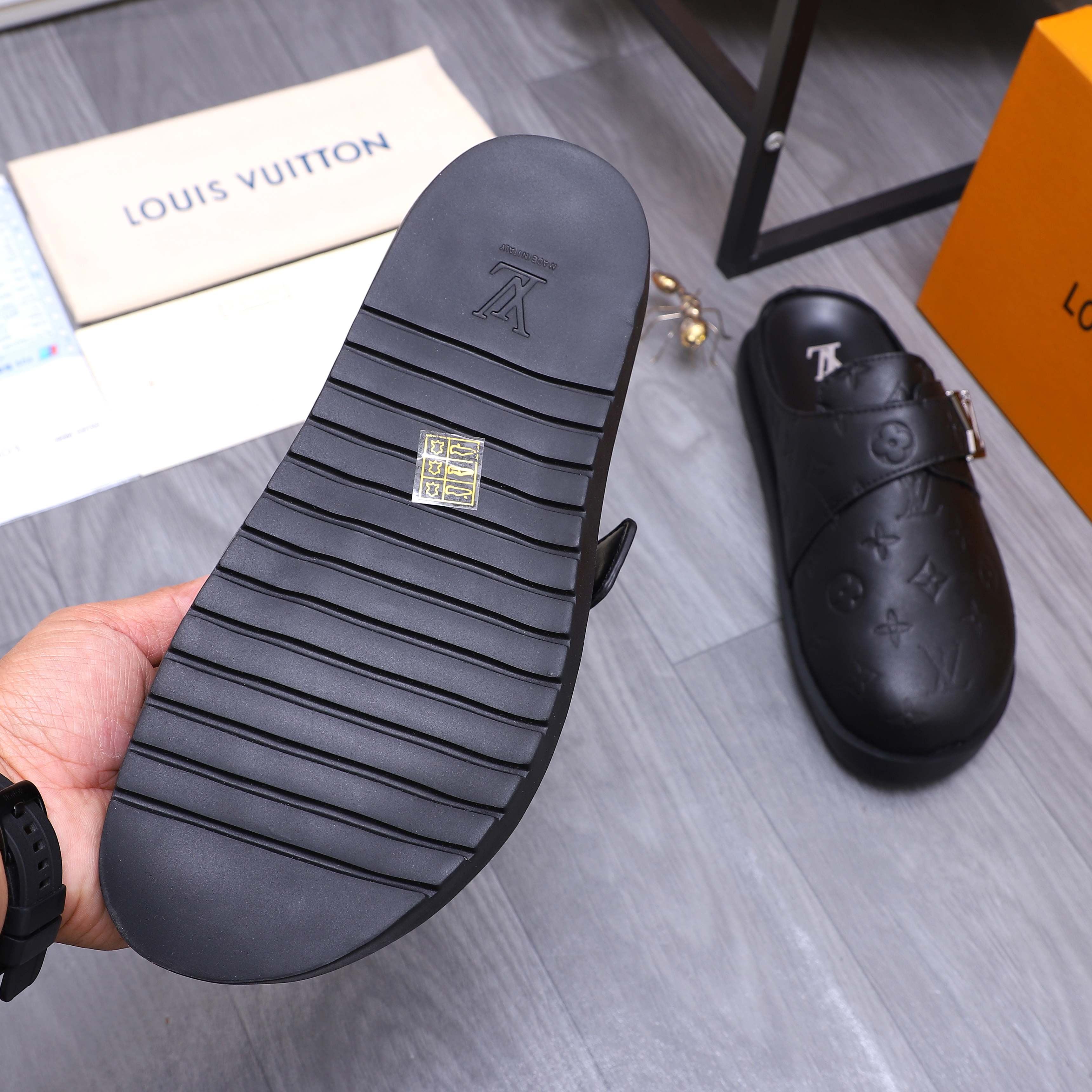 Louis Vuitton Men's Leather Clogs & Mules, Designer Slip-Ons 9 a1744783471730 4556