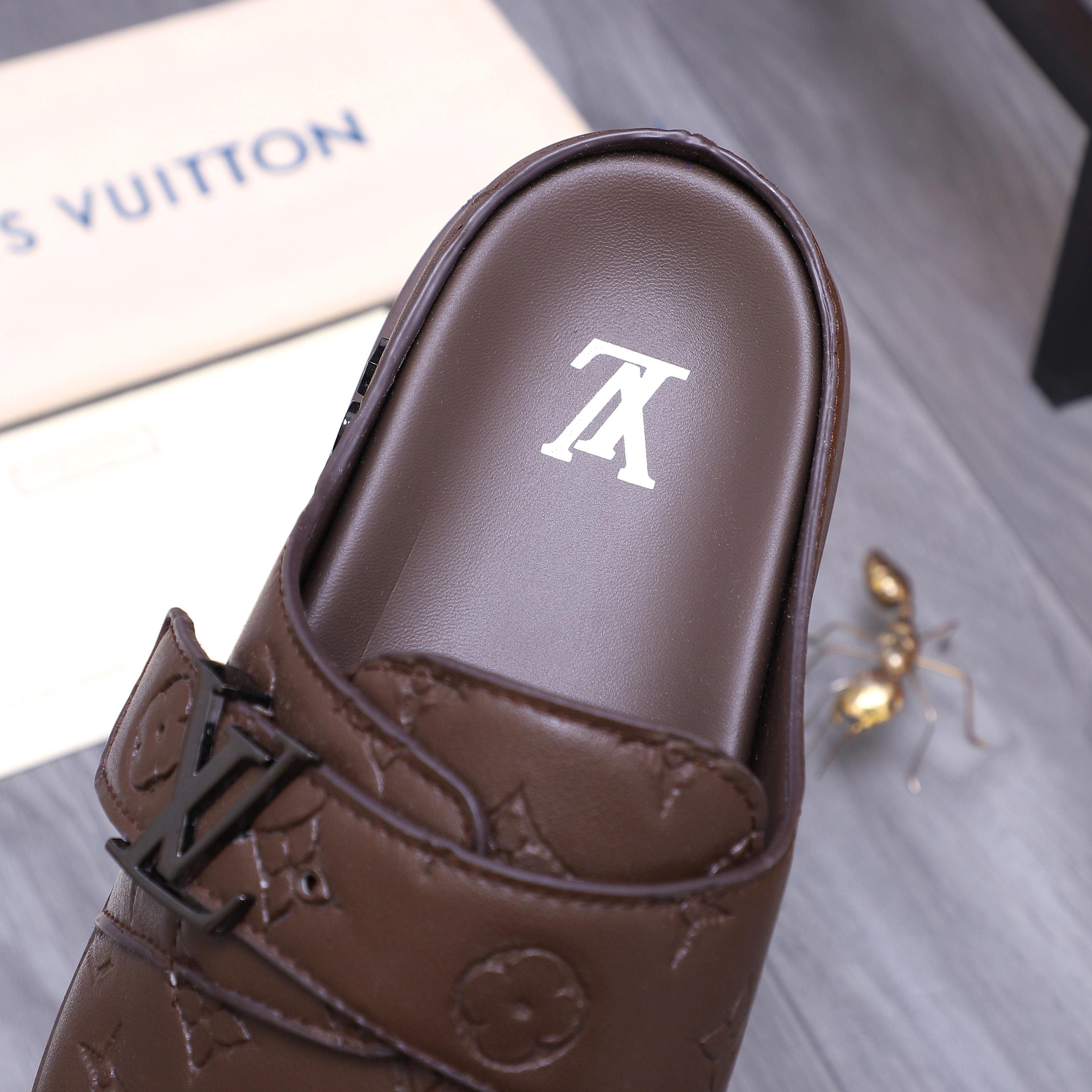 Louis Vuitton Men's Half Slippers, Genuine Leather, Classic Monogram 11 a1744783769705 3170