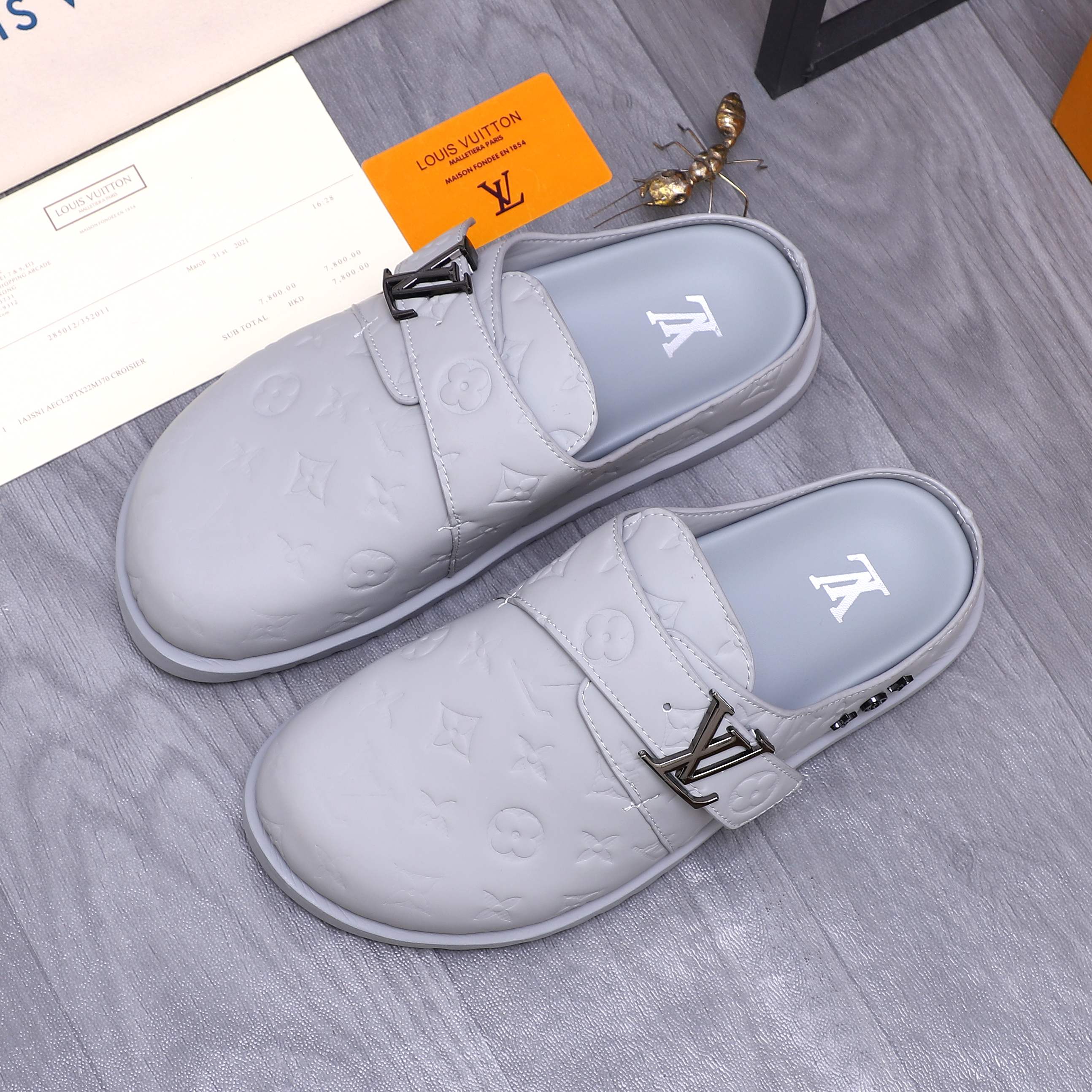 Louis Vuitton Monogram Embossed Leather Mule Sandals | Slip-On Style 4 a1744783874053 1500