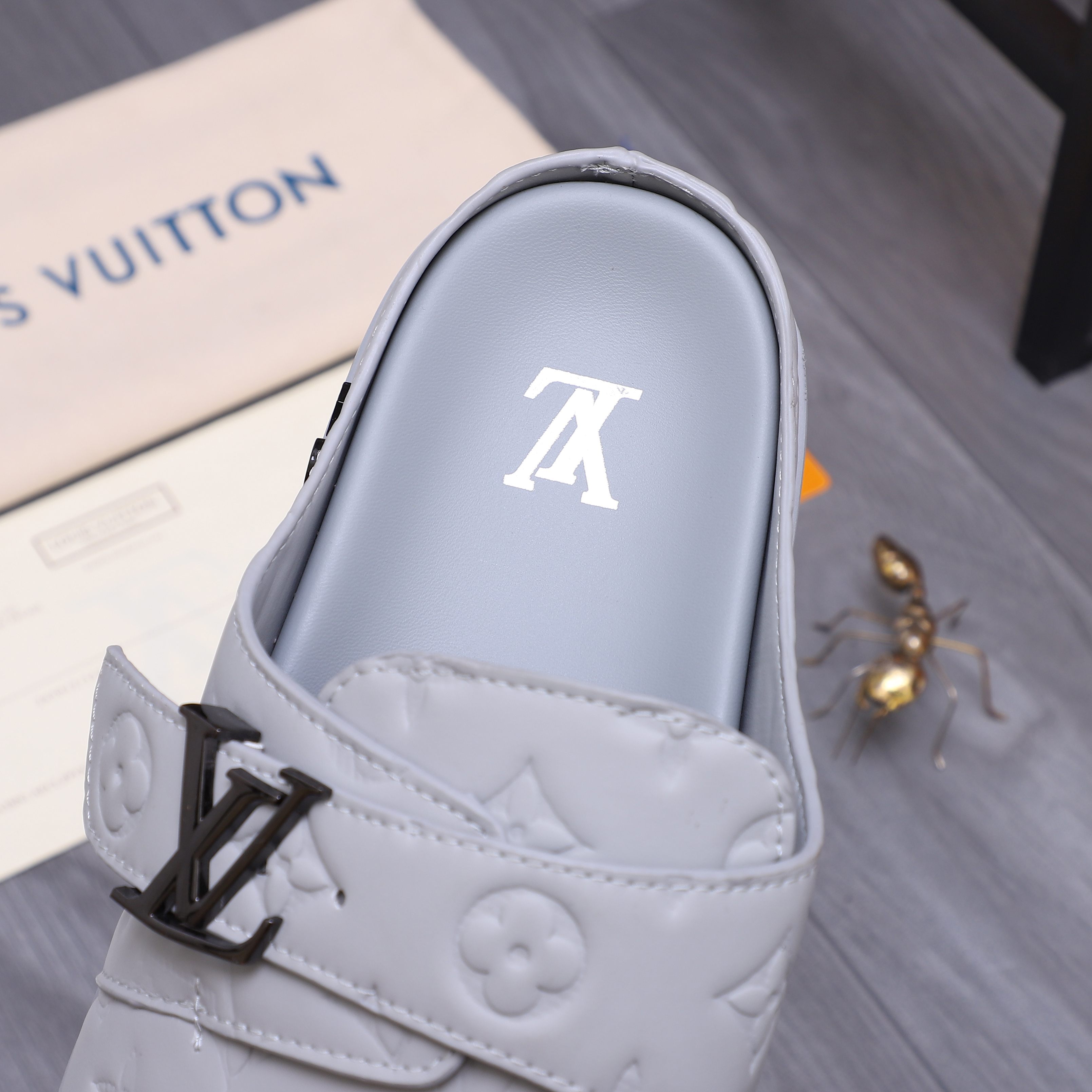 Louis Vuitton Monogram Embossed Leather Mule Sandals | Slip-On Style 11 a1744783875923 8065
