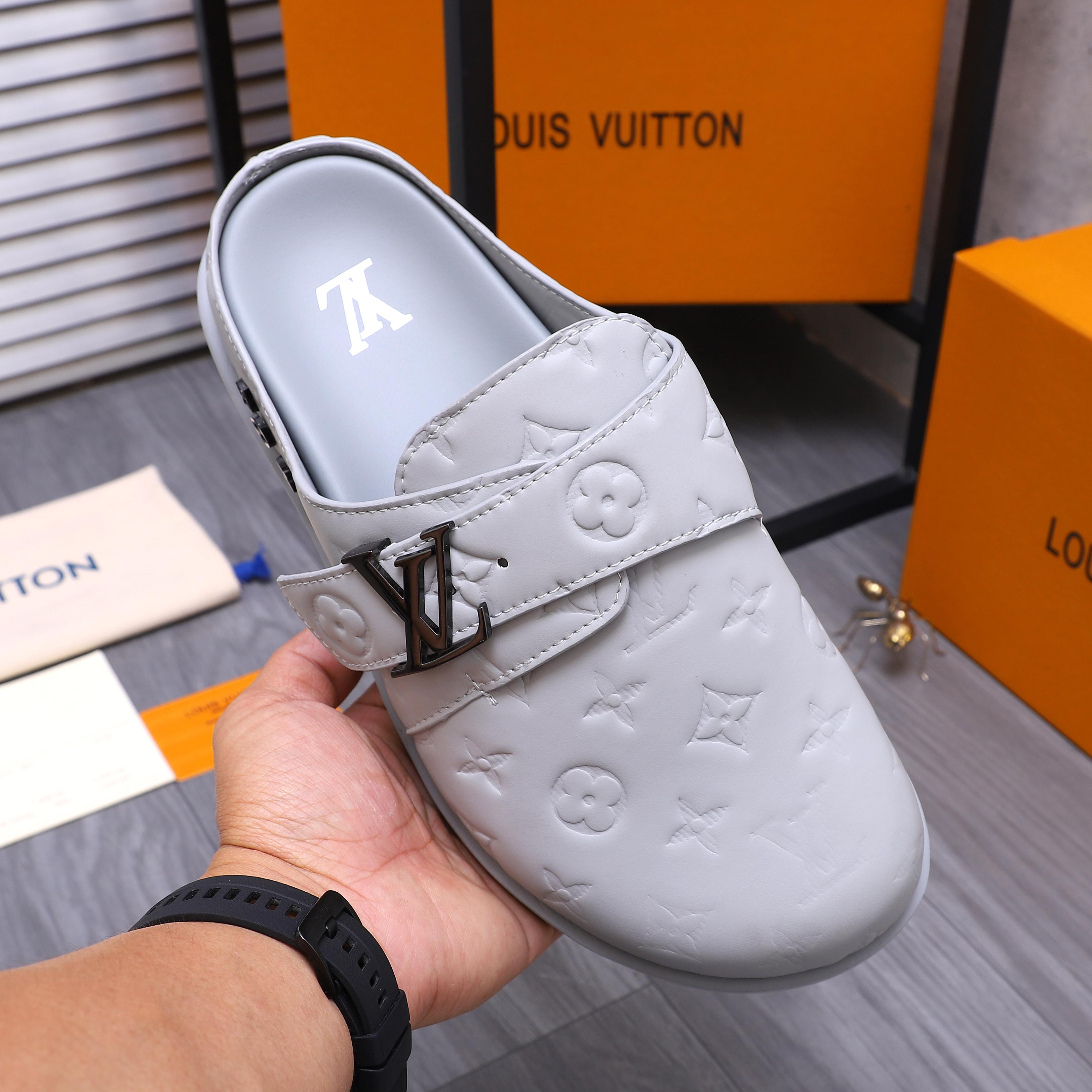 Louis Vuitton Monogram Embossed Leather Mule Sandals | Slip-On Style 8 a1744783876001 5457