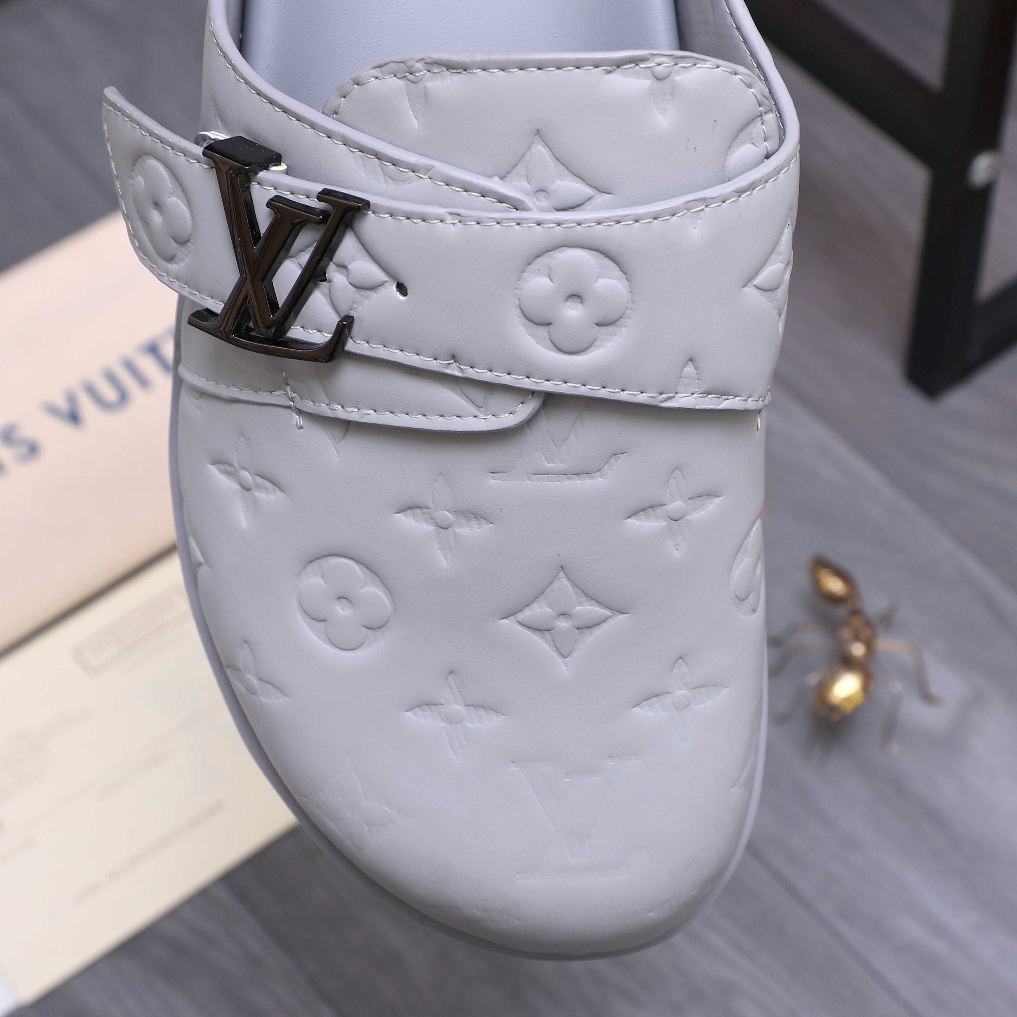 Louis Vuitton Monogram Embossed Leather Mule Sandals | Slip-On Style 10 a1744783876153 4108
