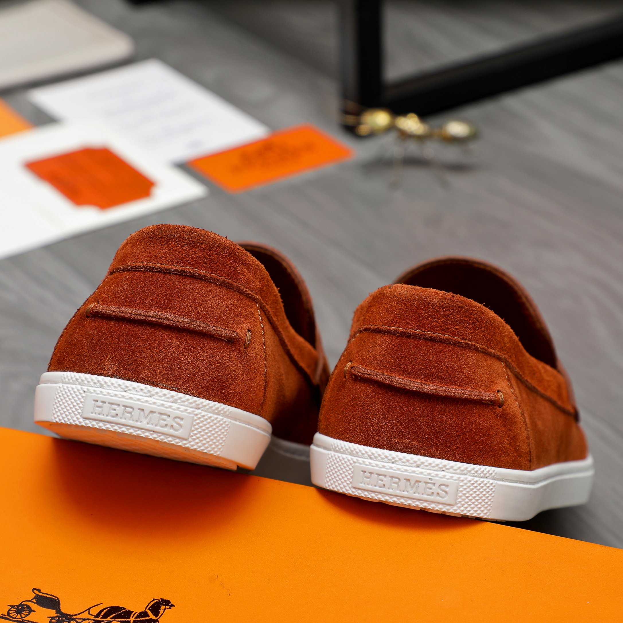 Hermès Men's Leather and Suede Loafers Slip-Ons, Size 39-44 11 a1744789503267 5854