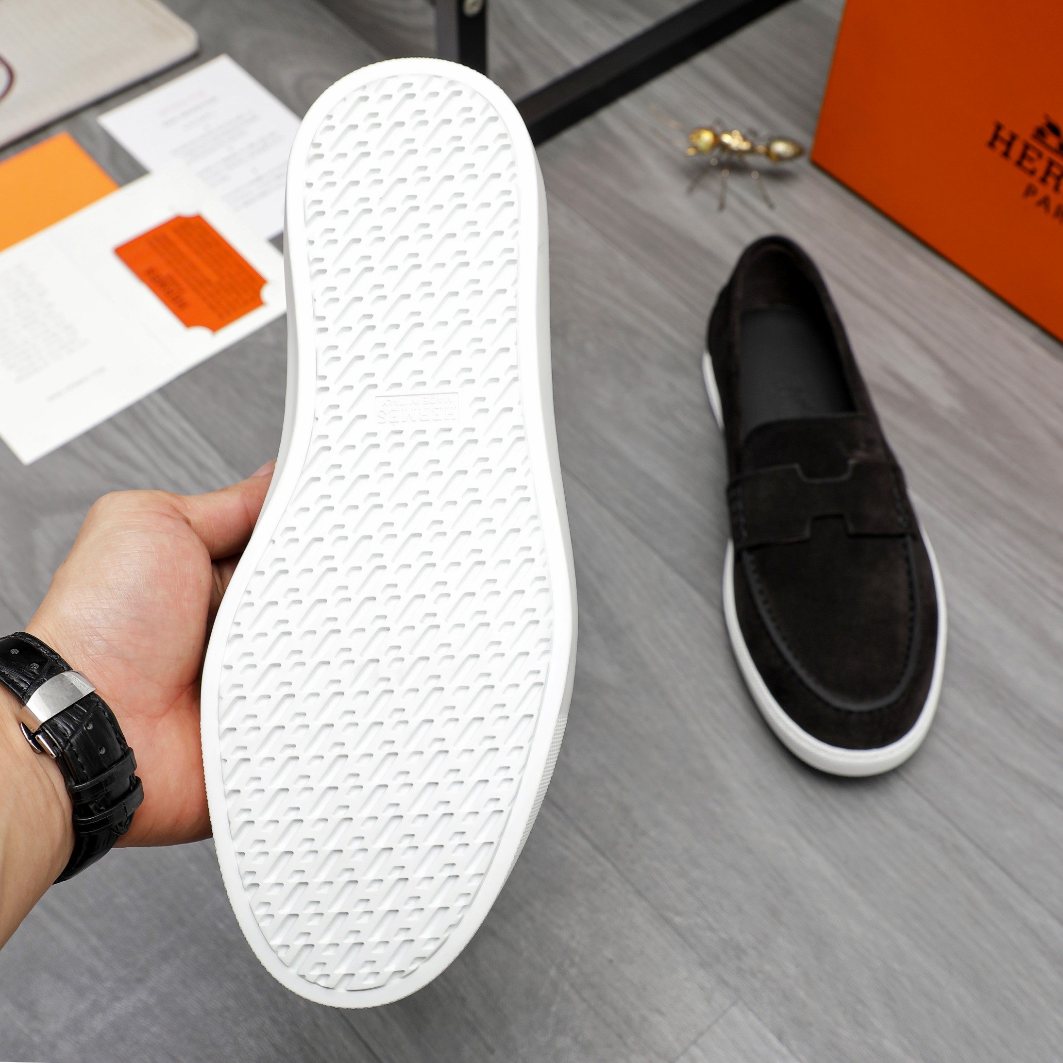 Hermes Men's Casual Slip-On Loafers in Leather and Suede | Sizes 39-44 8 a1744789653018 5002
