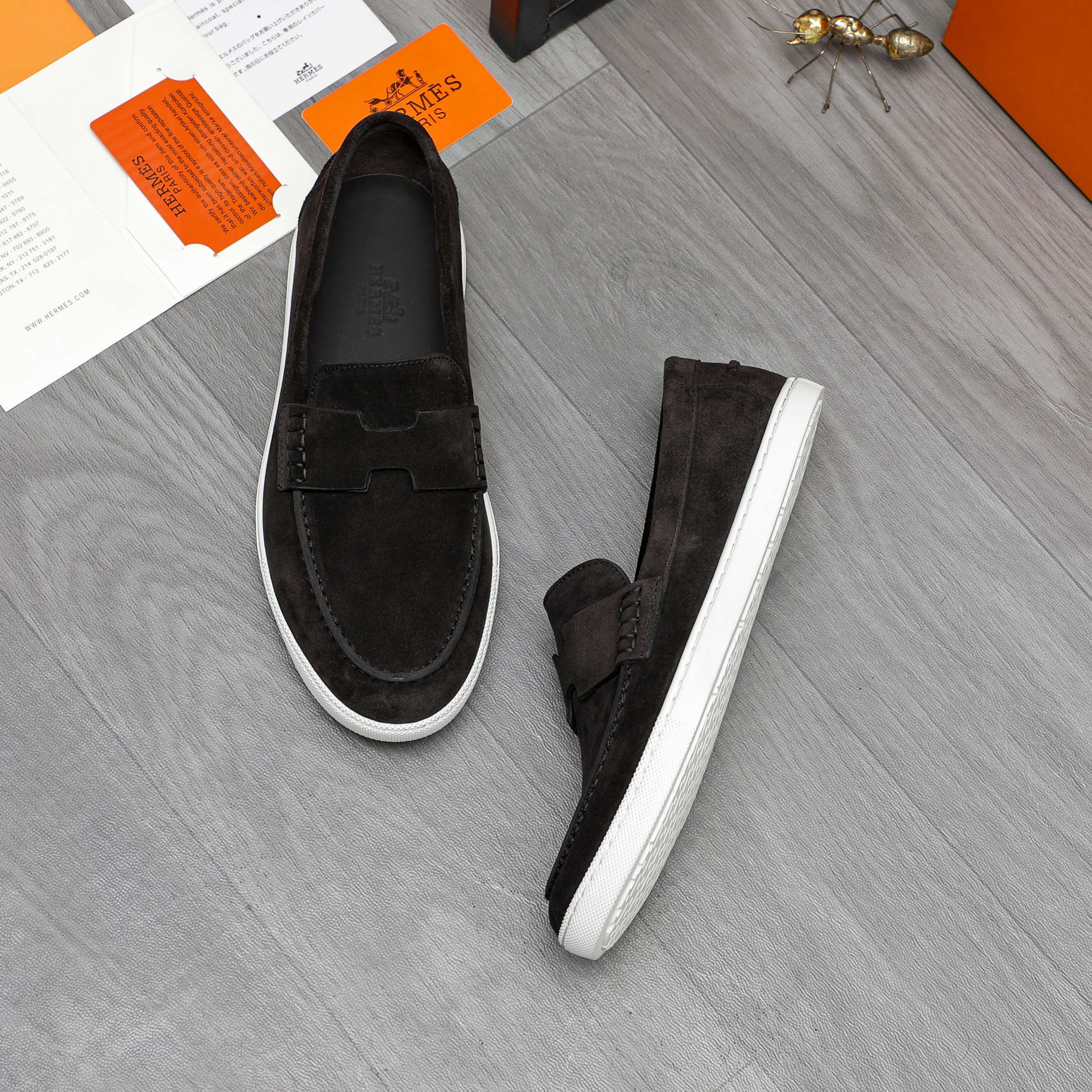 Hermes Men's Casual Slip-On Loafers in Leather and Suede | Sizes 39-44 5 a1744789653620 7008