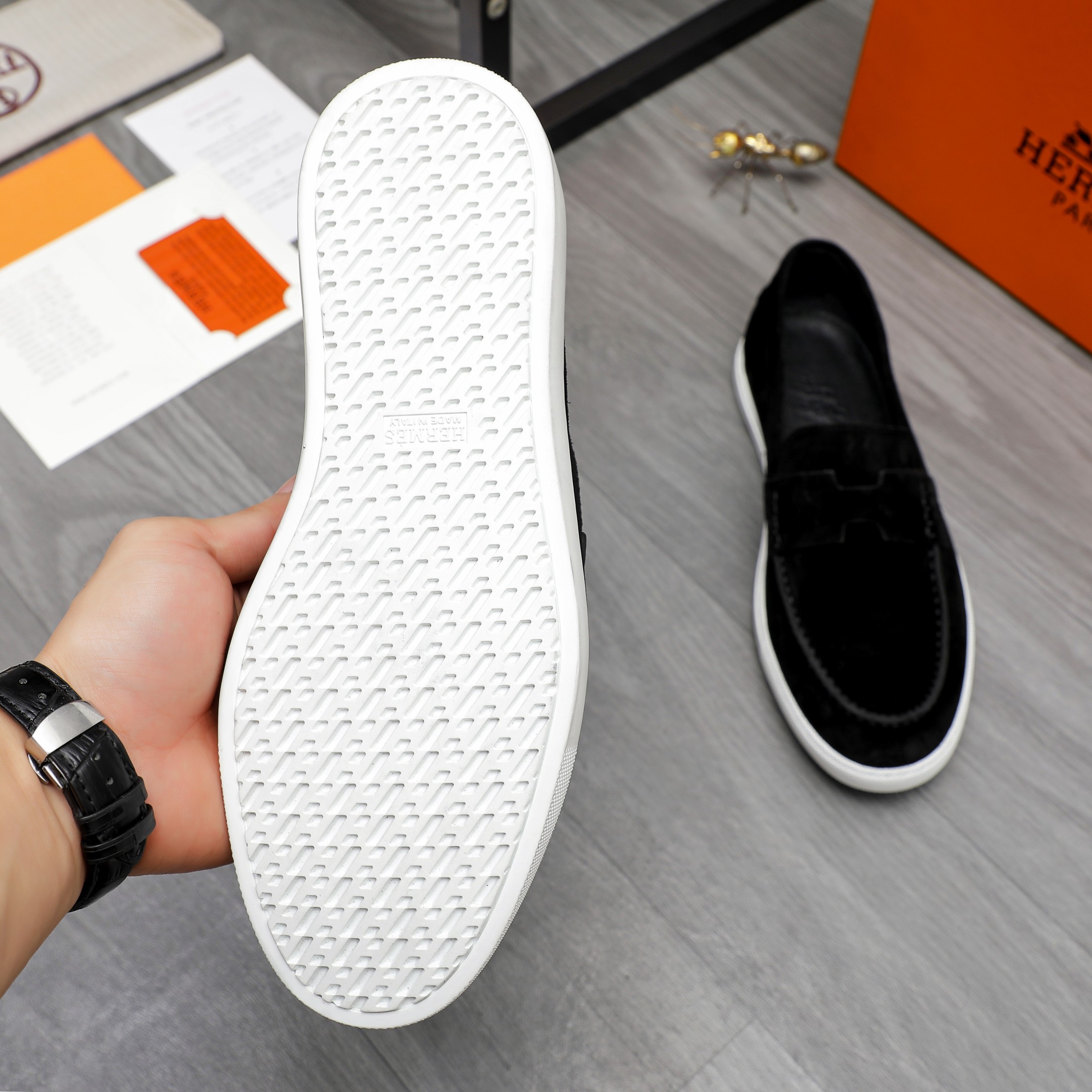 Hermes Men's Casual Loafers in Leather and Suede, Sizes 39-45 8 a1744789795939 6160
