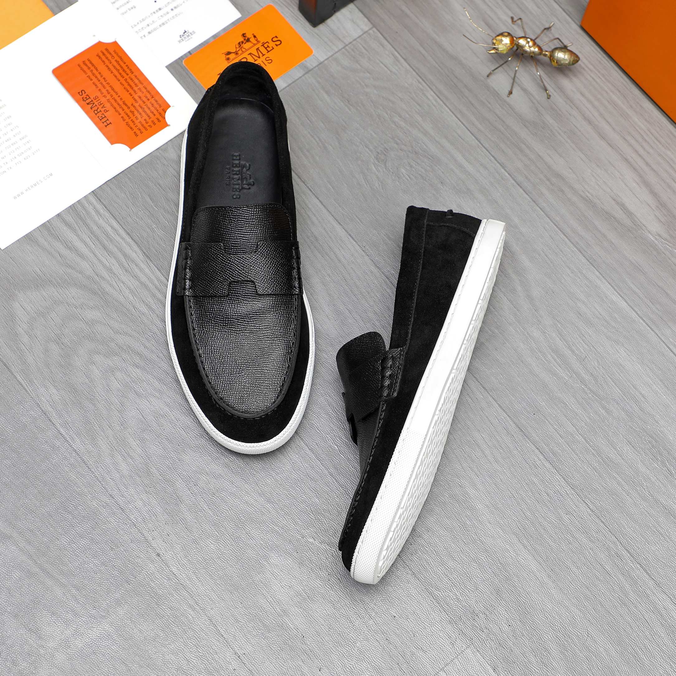 Hermes Men's Leather Loafers Slip-ons, Size 39-44 | Casual & Stylish 5 a1744790610963 6373
