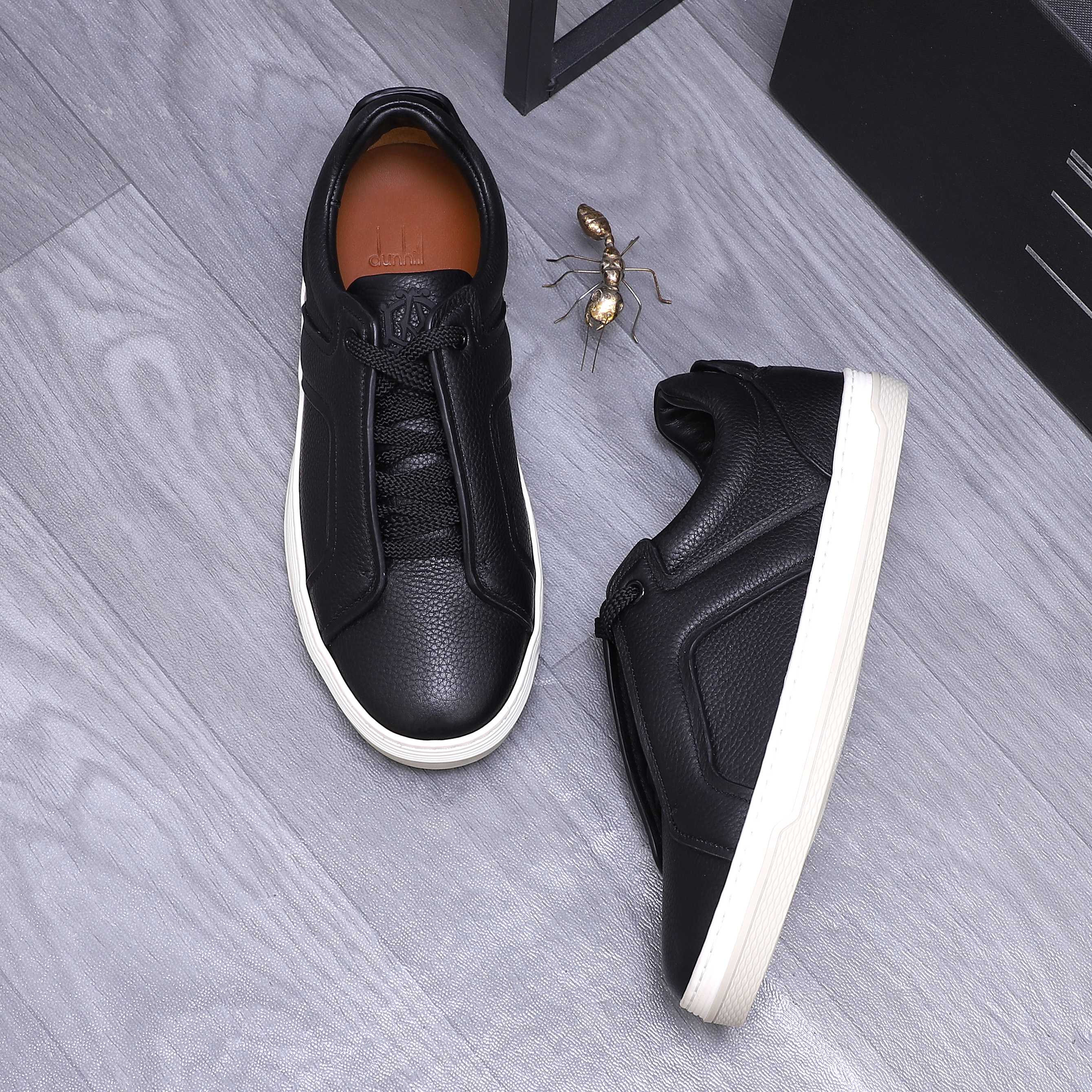 Dunhill Men's Leather Casual Sneakers in Black and White - Sizes 38-44 5 a1744877429453 0514