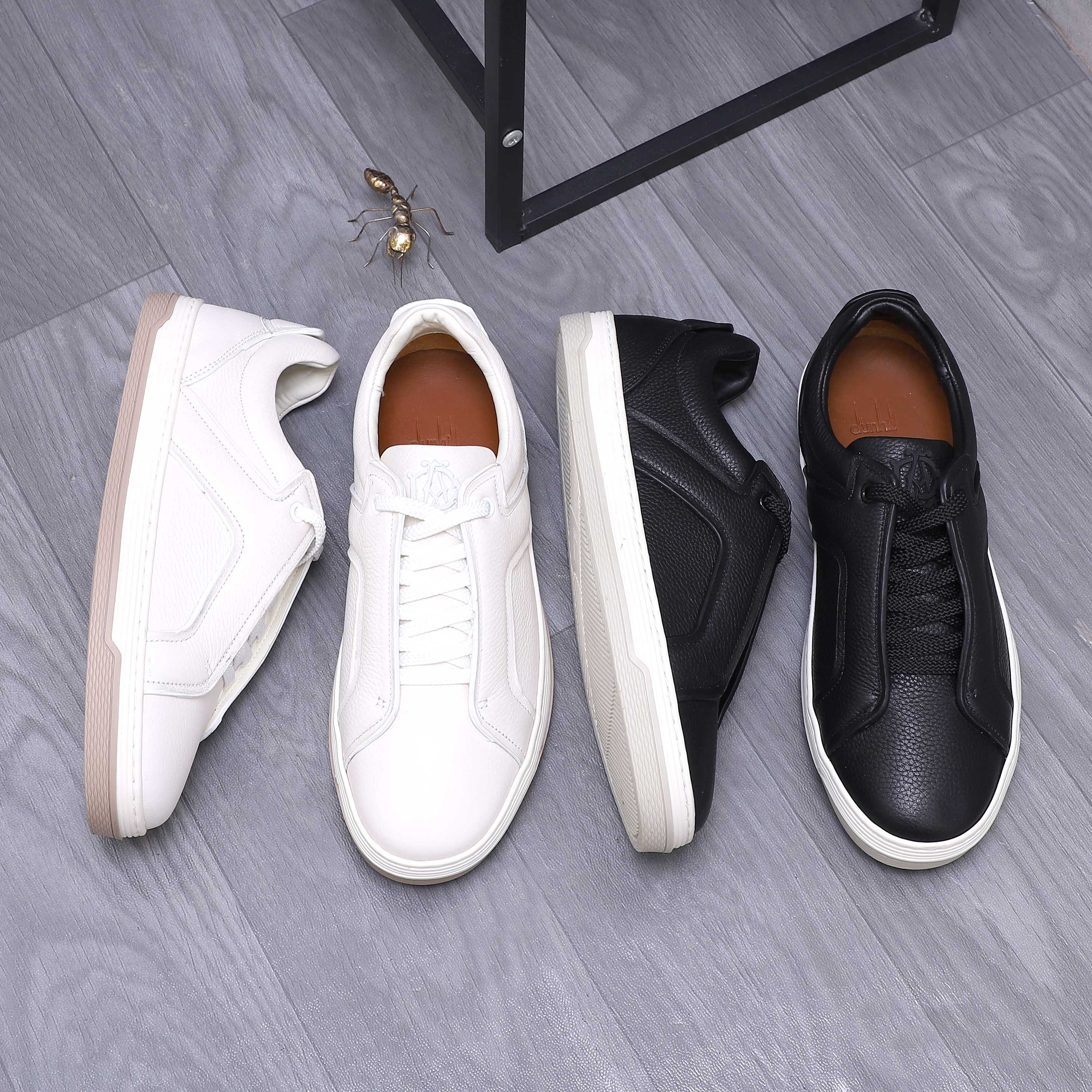 Dunhill Men's Leather Casual Sneakers in Black and White - Sizes 38-44 2 a1744877429498 3175