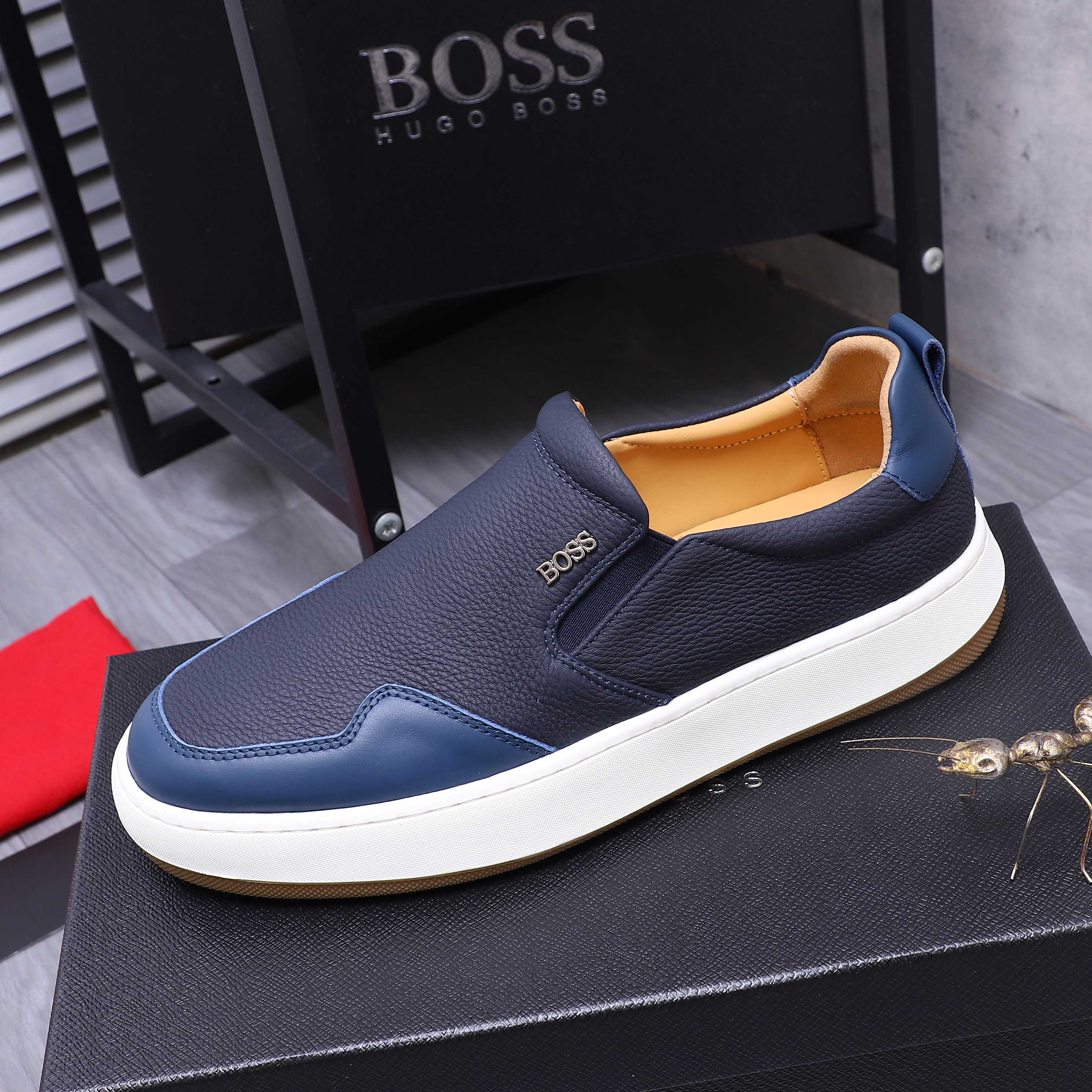 Hugo Boss Men's Leather Slip-On Shoes, Casual Style, Sizes 38-45 6 a1745223600719 0157
