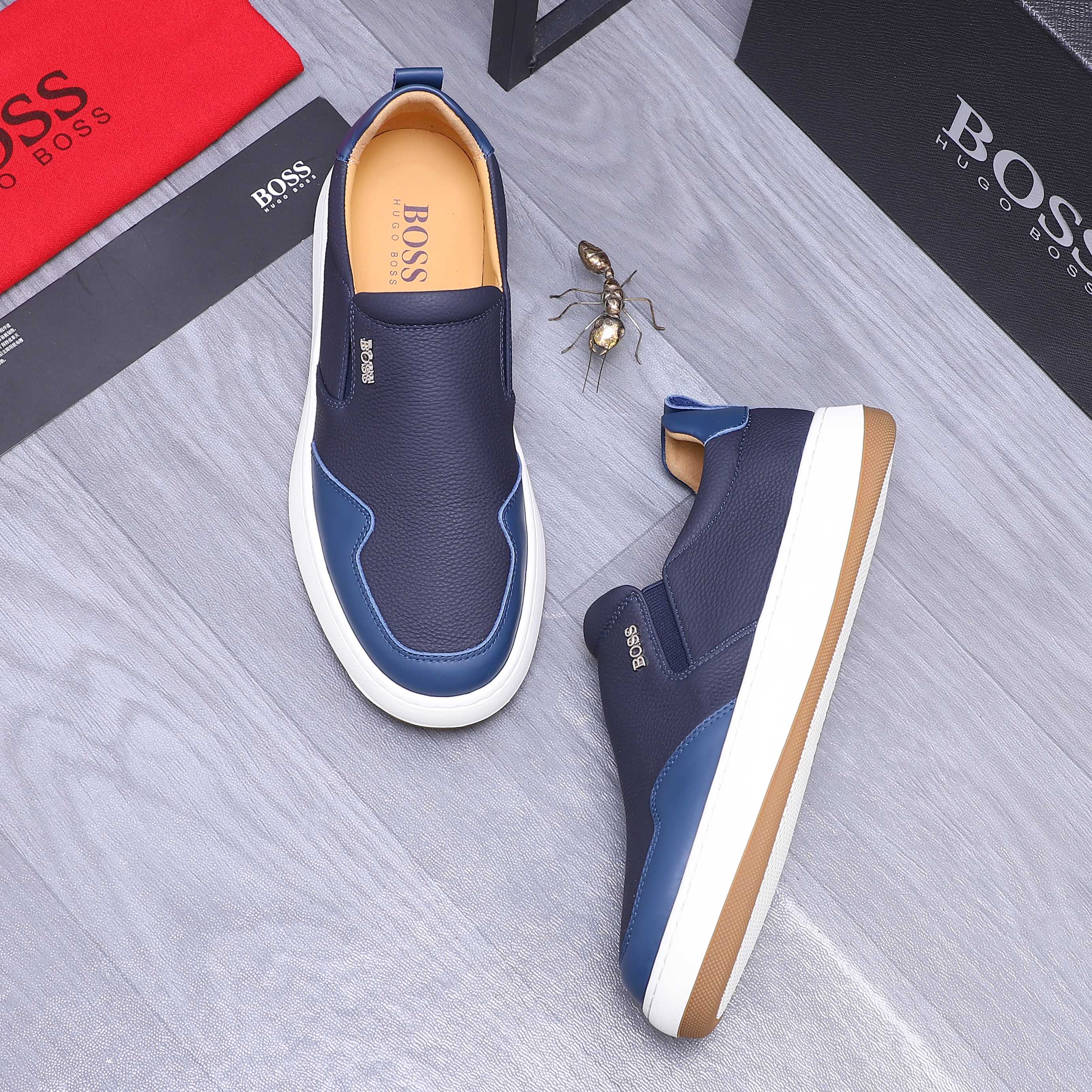 Hugo Boss Men's Leather Slip-On Shoes, Casual Style, Sizes 38-45 5 a1745223600804 7347