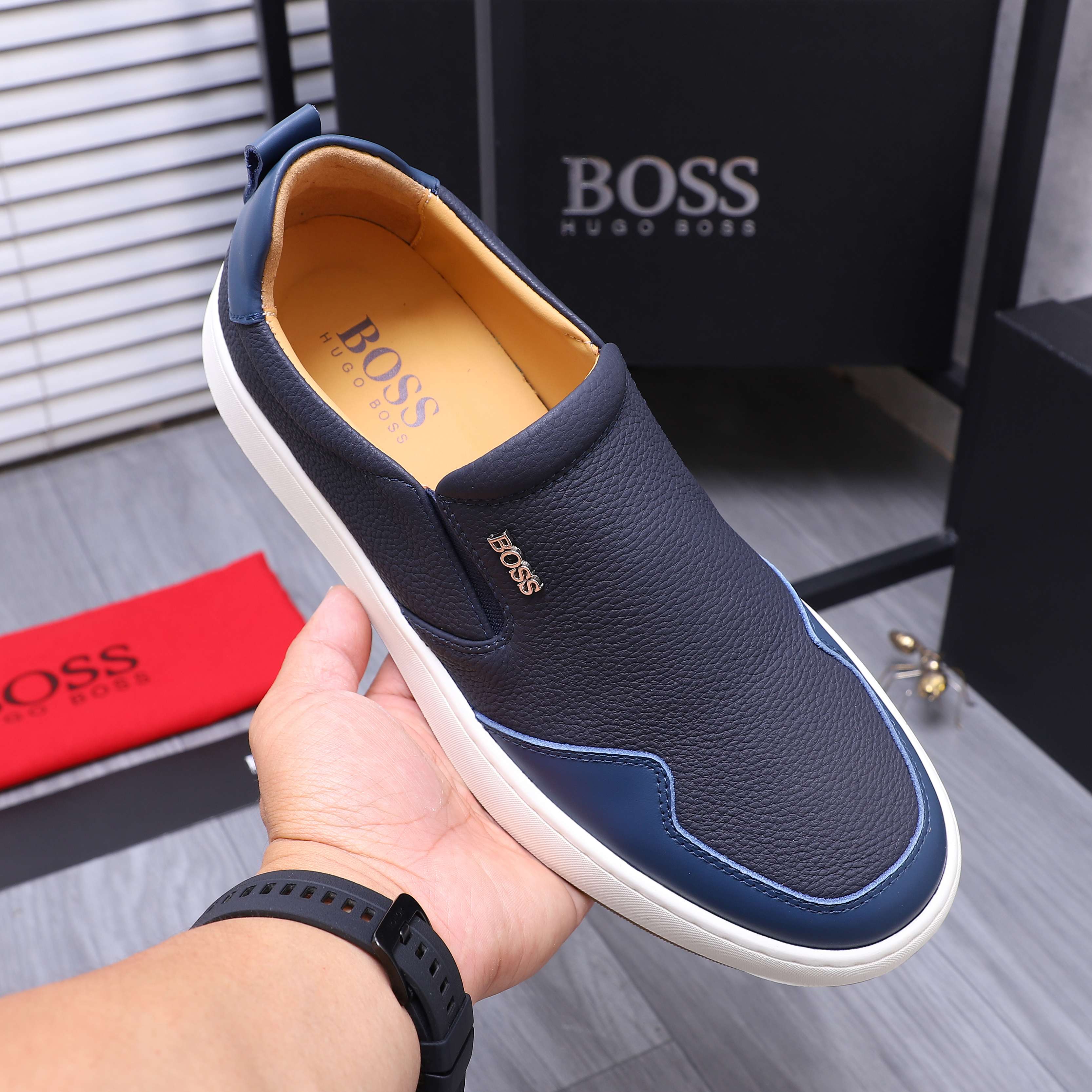Hugo Boss Men's Leather Slip-On Shoes, Casual Style, Sizes 38-45 7 a1745223603304 5340