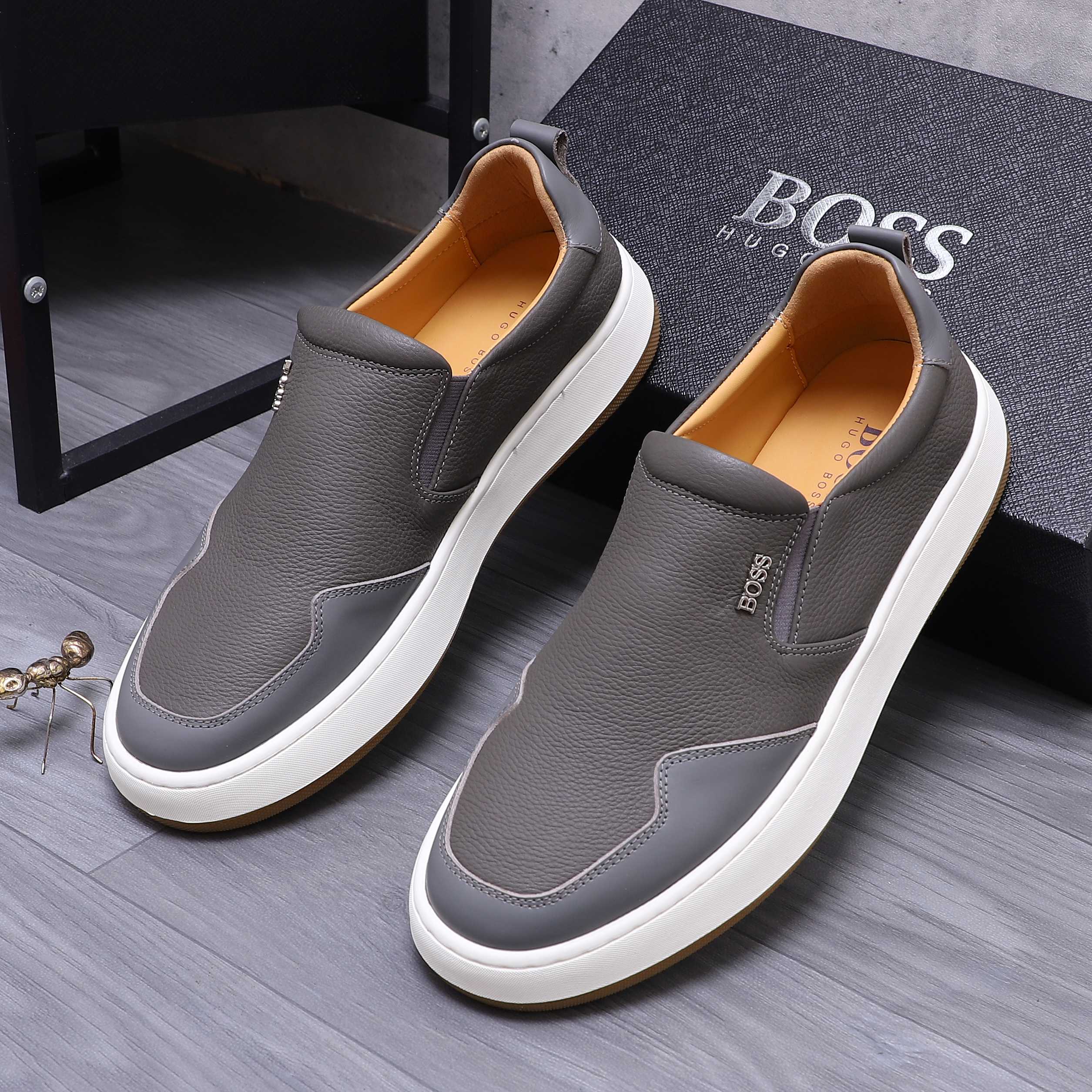 Hugo Boss Men's Leather Slip-On Sneakers Casual Loafers Shoes 3 a1745302846361 1407