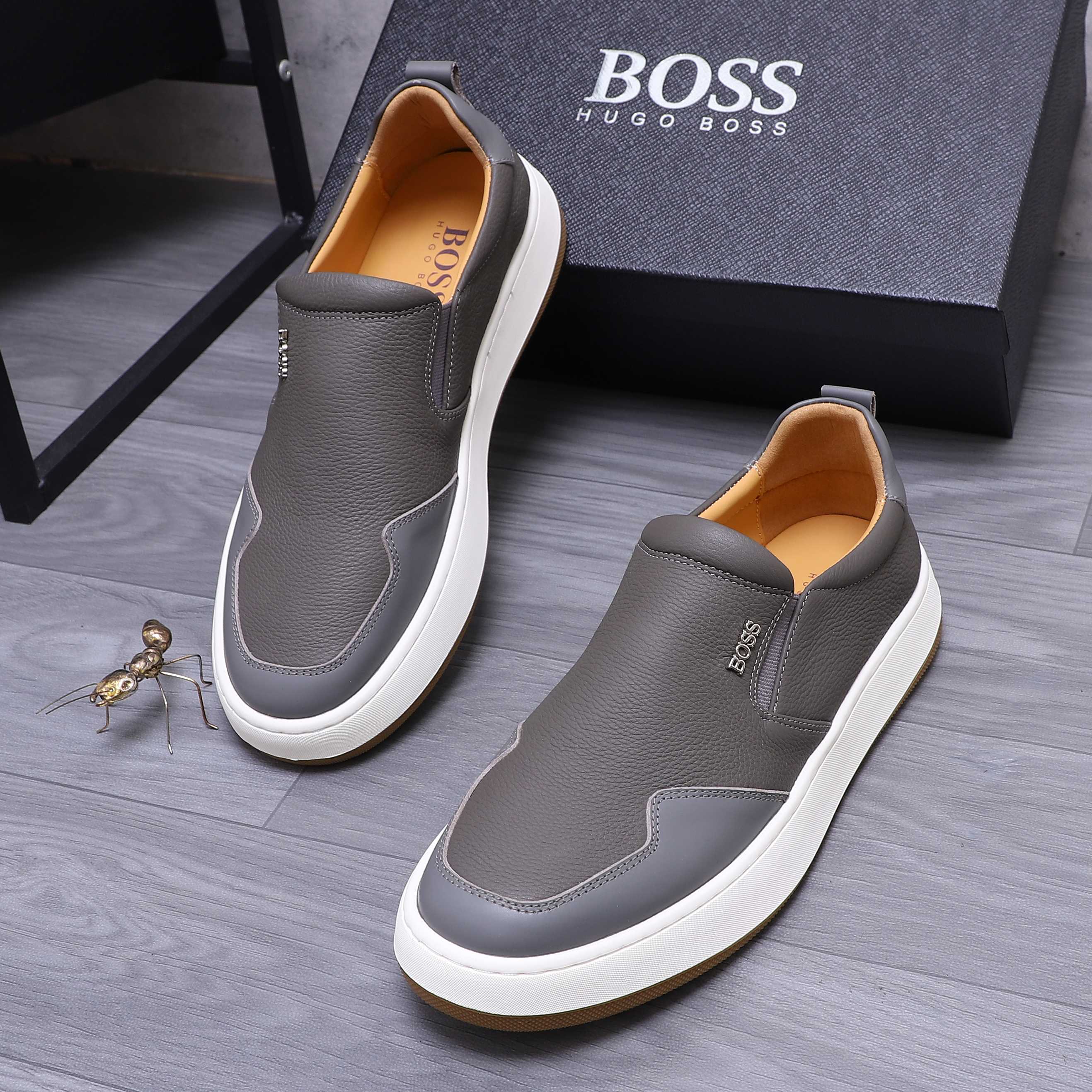 Hugo Boss Men's Leather Slip-On Sneakers Casual Loafers Shoes 4 a1745302846458 6375
