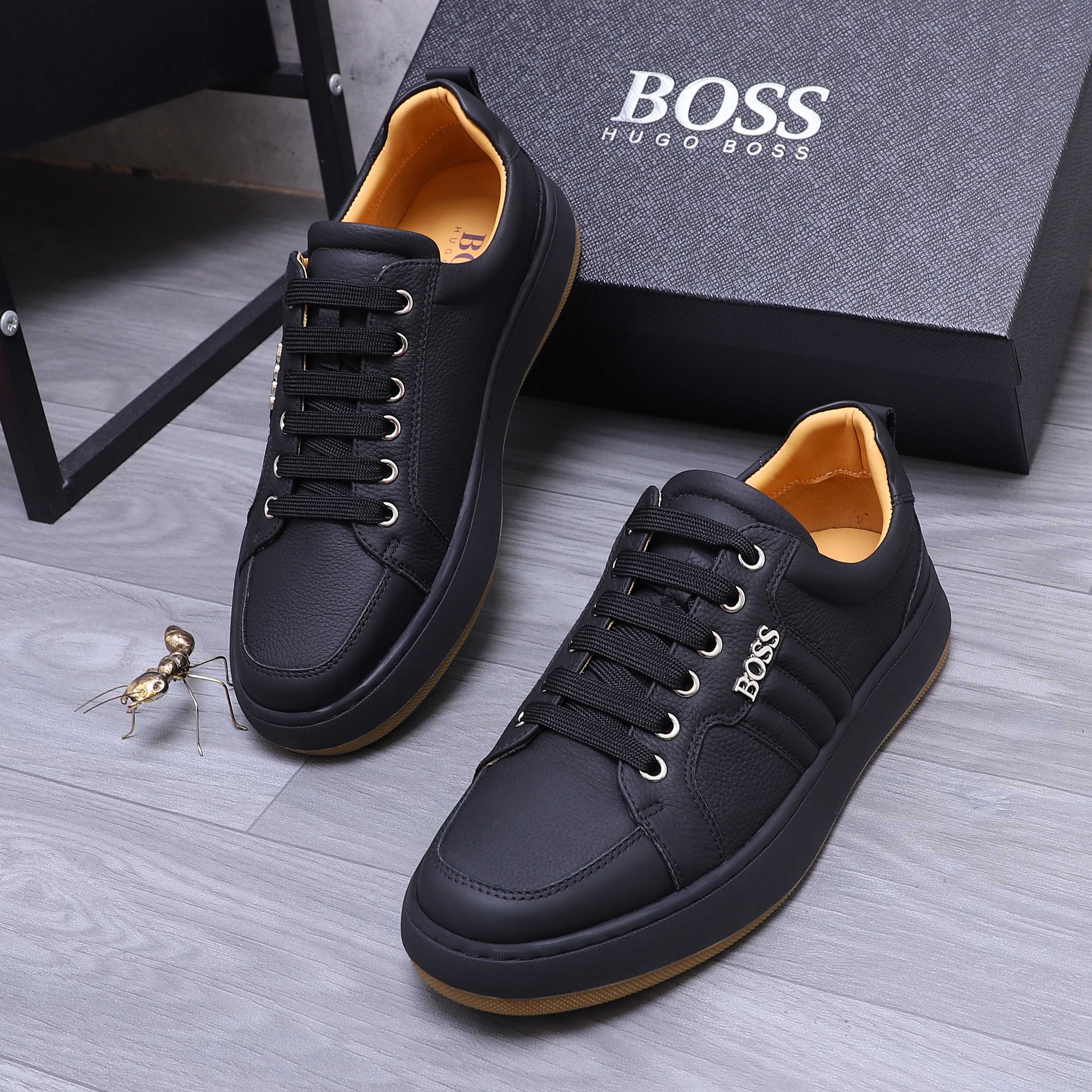 Hugo Boss Men's Leather Casual Sneakers Lace-Up Style 4 a1745303025468 8315