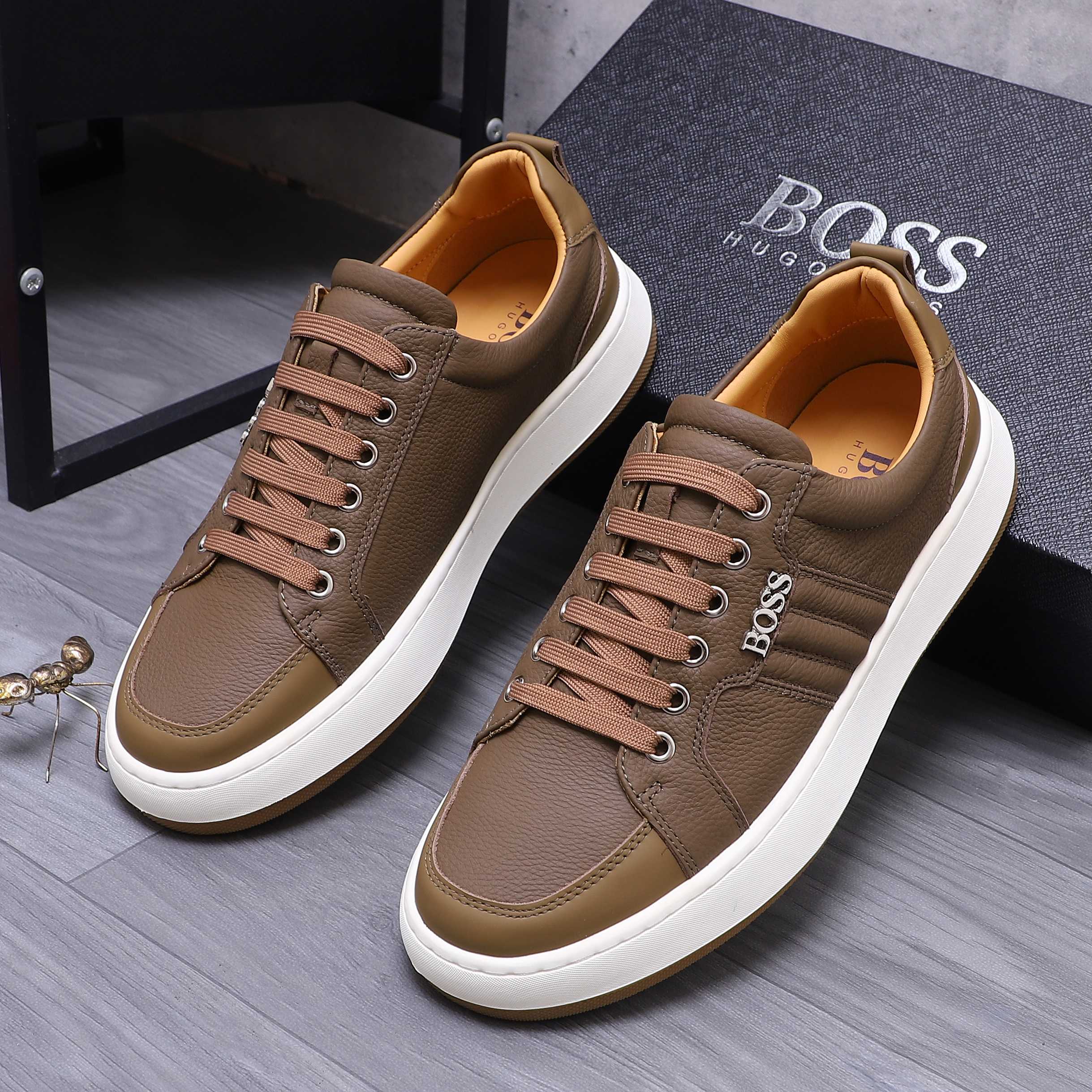 Hugo Boss Men's Leather Casual Sneakers,Sizes 38-44,Multiple Colors 3 a1745303288785 5403