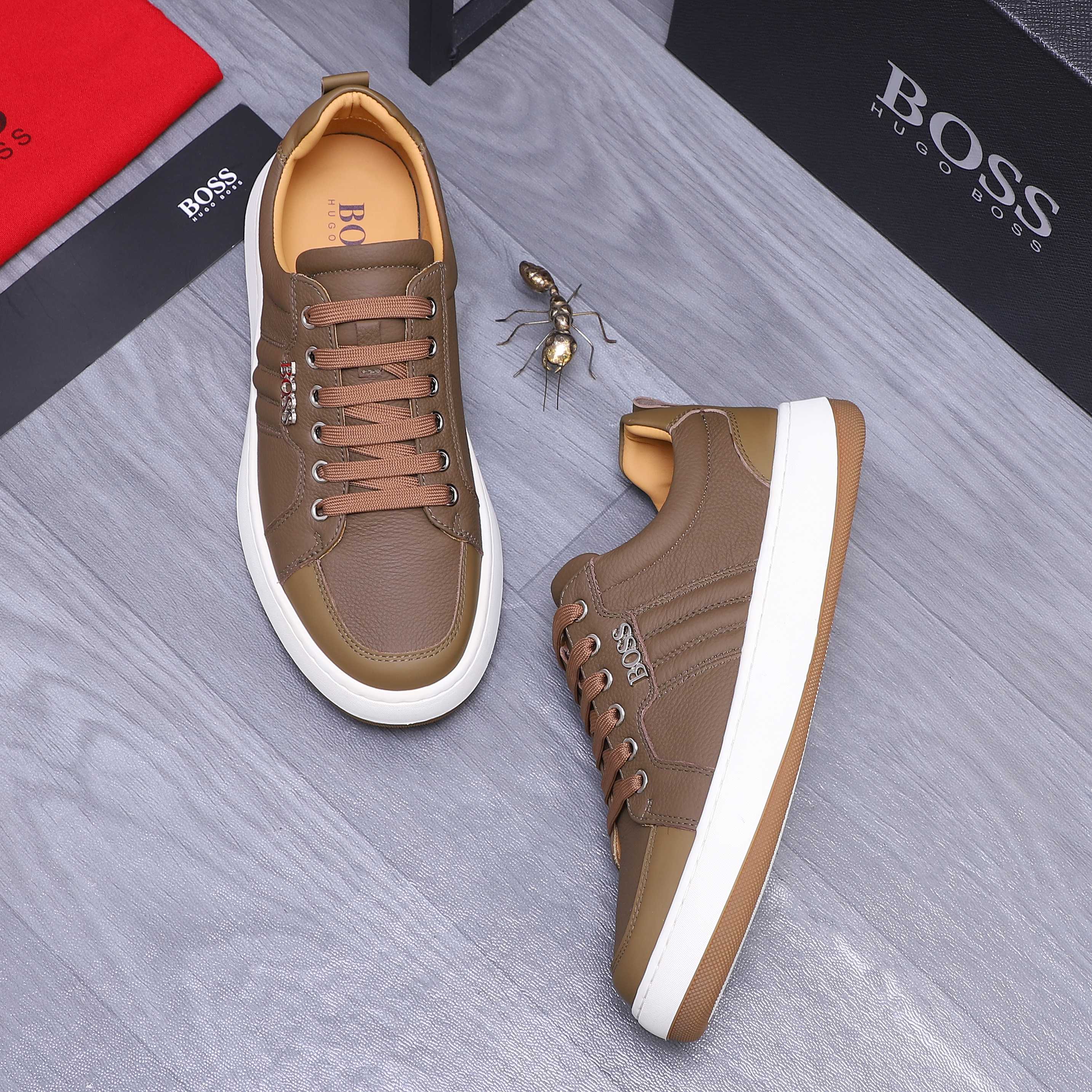 Hugo Boss Men's Leather Casual Sneakers,Sizes 38-44,Multiple Colors 5 a1745303289054 7584