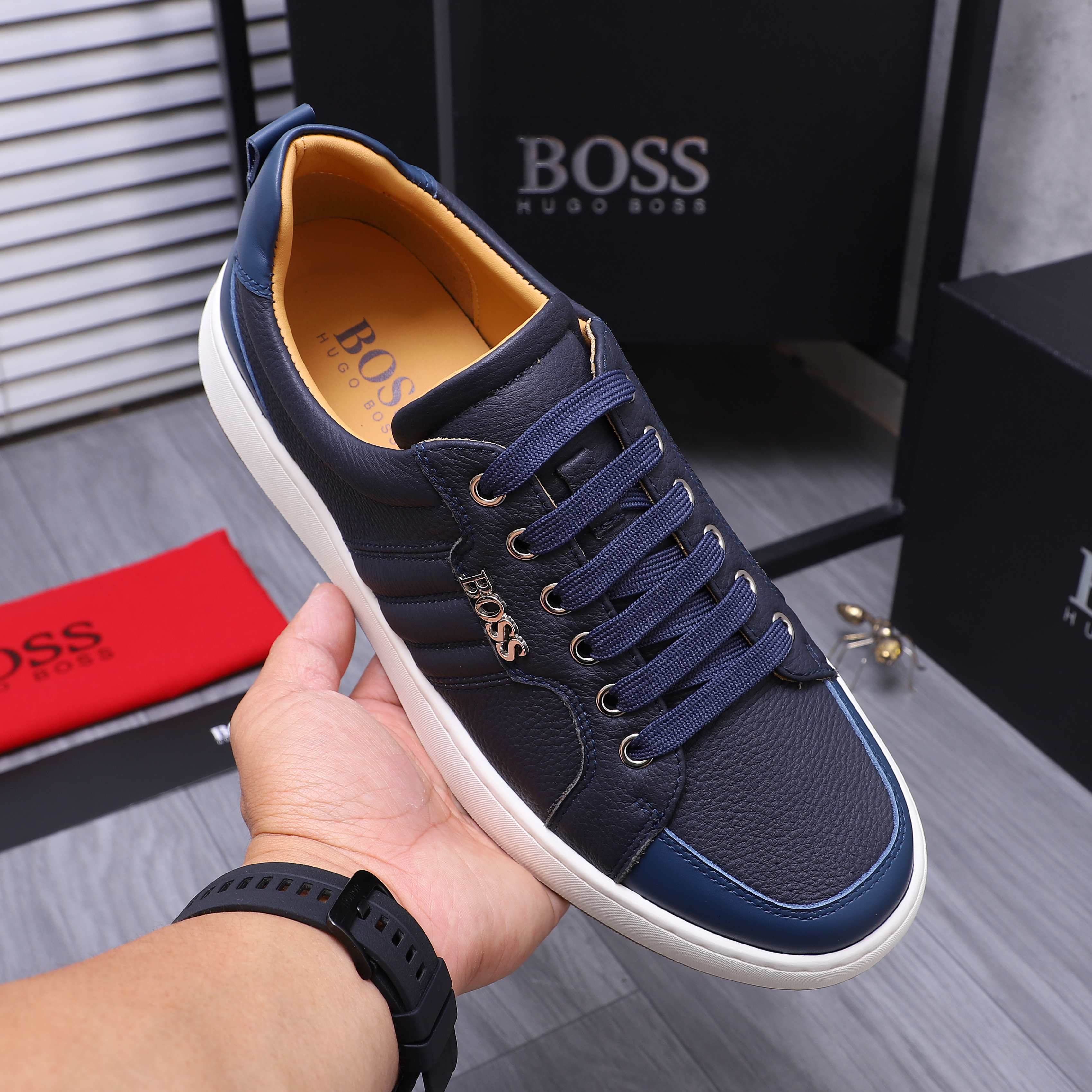 Hugo Boss Men's Leather Casual Sneakers, Multiple Colors and Sizes 7 a1745303482681 3755