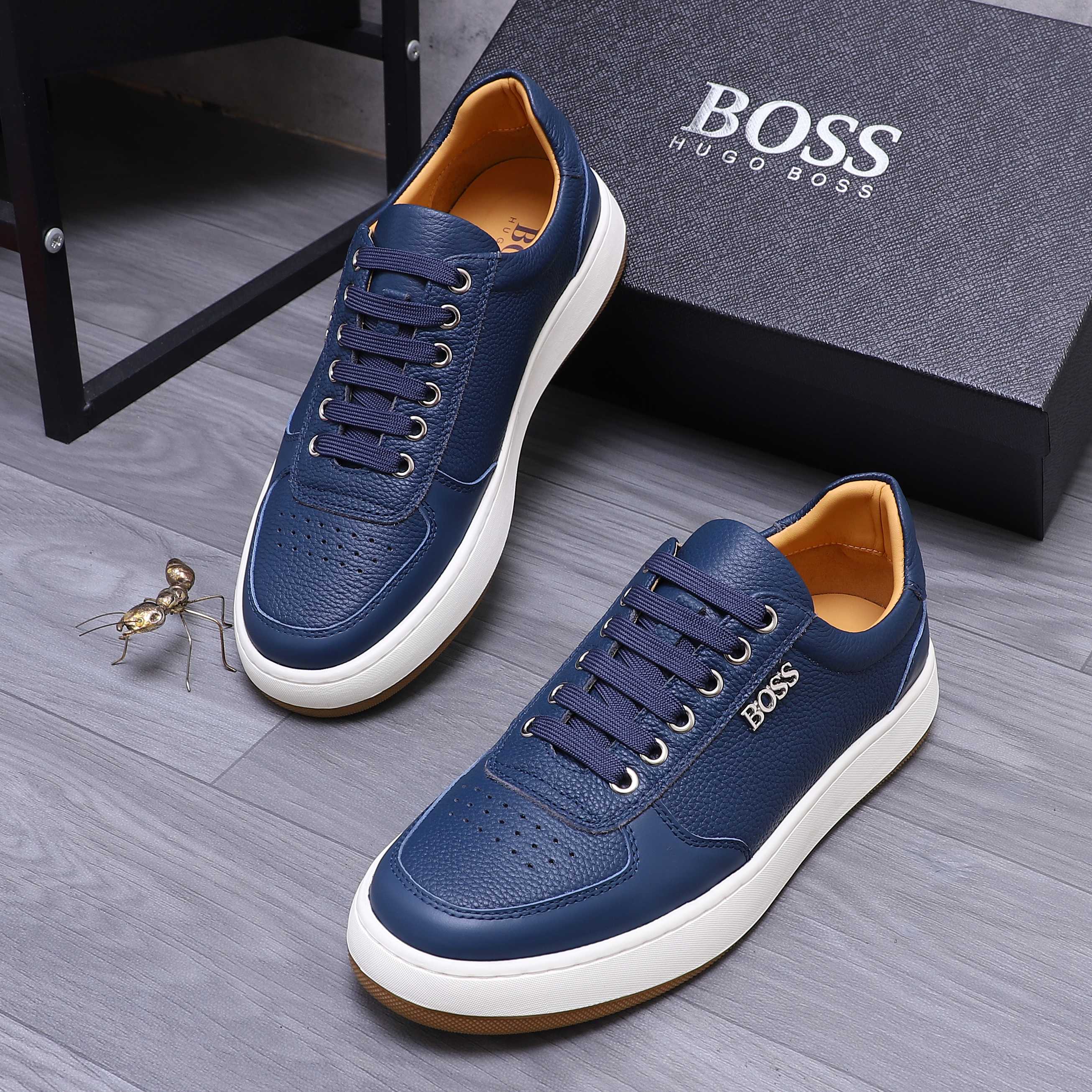 Hugo Boss Men's Leather Lace-Up Sneakers Casual Shoes 4 a1745304410821 7182