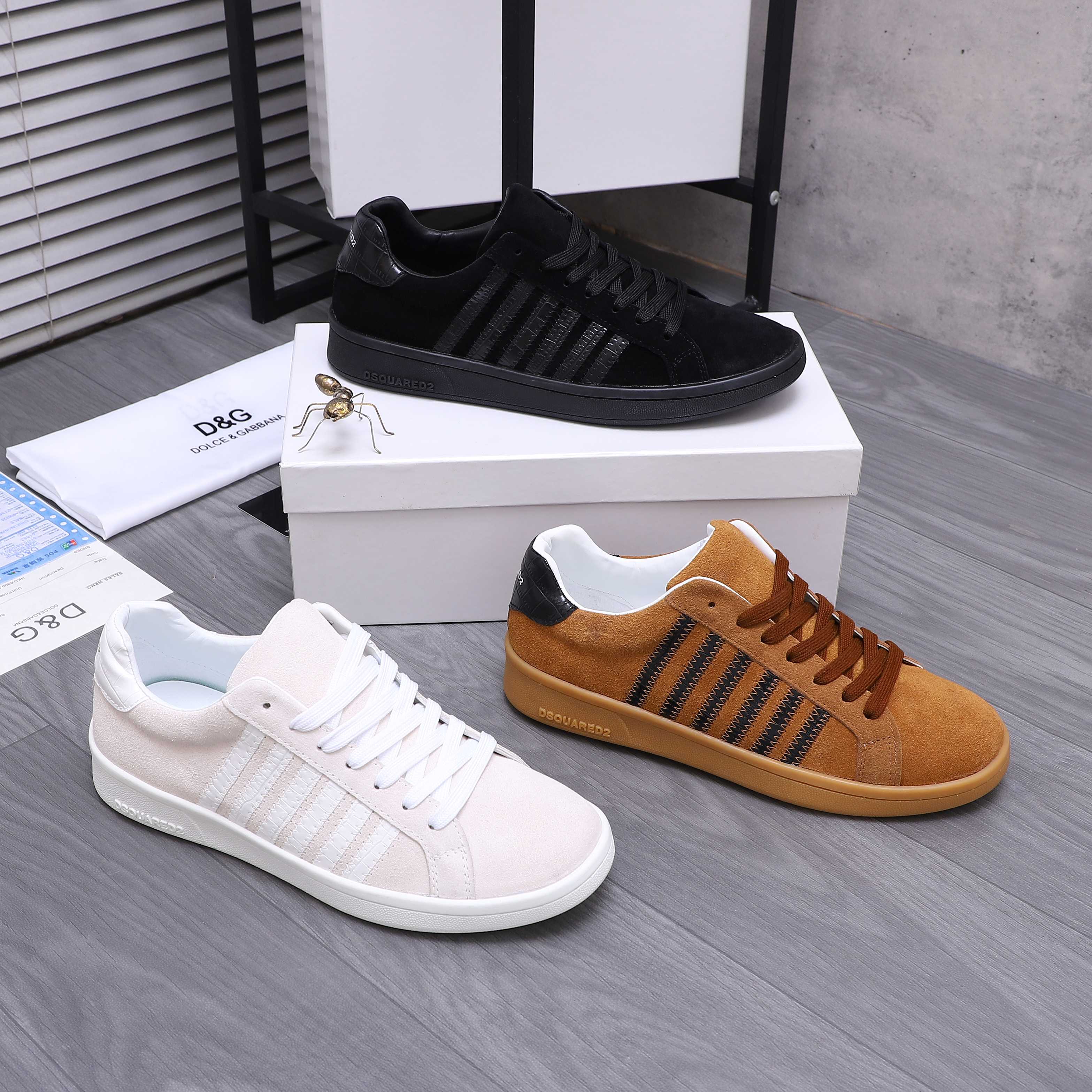 P300商品商标：DSQUARED2 男式休闲鞋
正码码数:  38-46 （45.46定做不退换）
商品材料：精选磨砂牛皮拼接鞋面  皮内里 原版橡胶大底