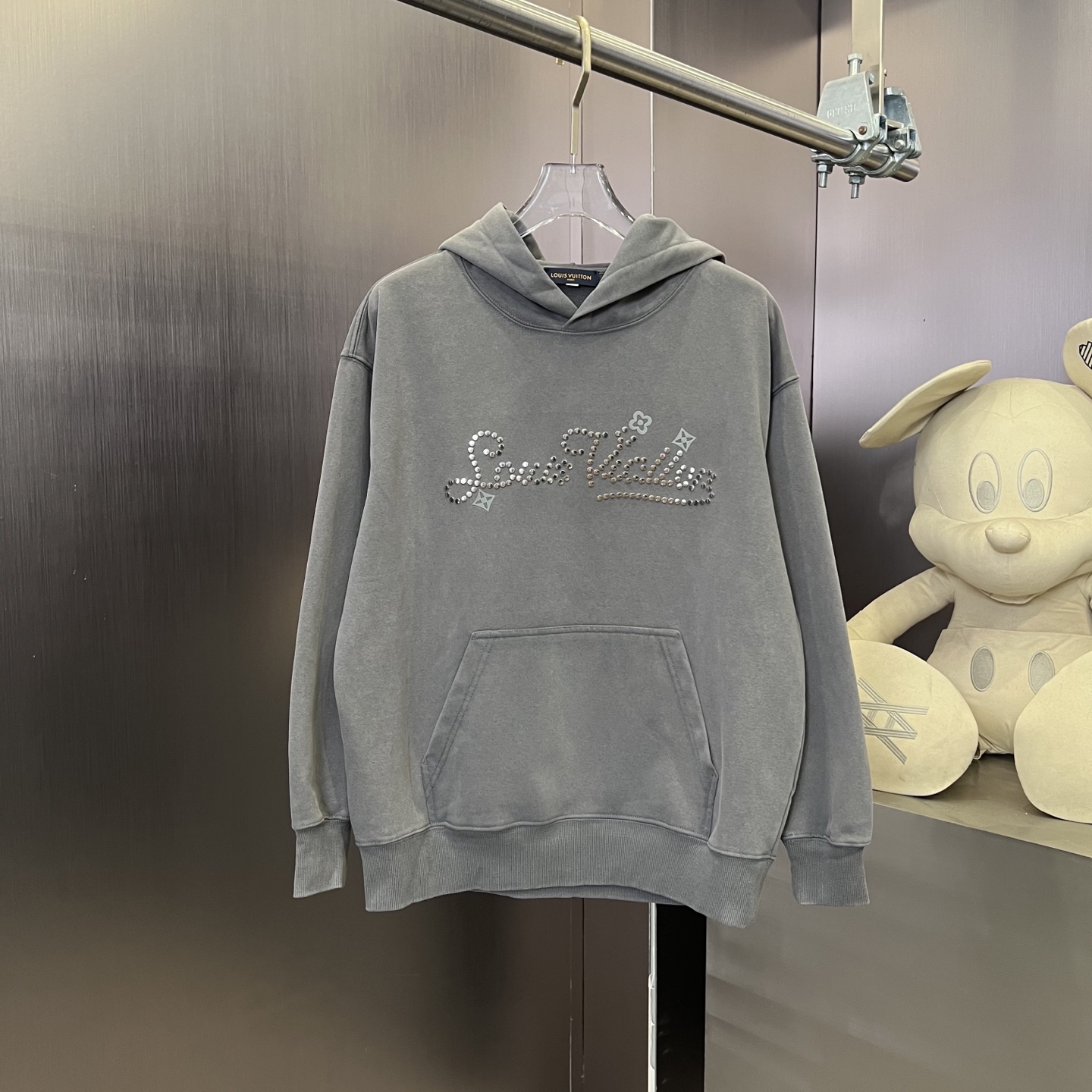 Louis Vuitton Vintage Style Rhinestone Logo Hoodie - Unisex, Relaxed Fit 2 i1754148456947 5899 0 2