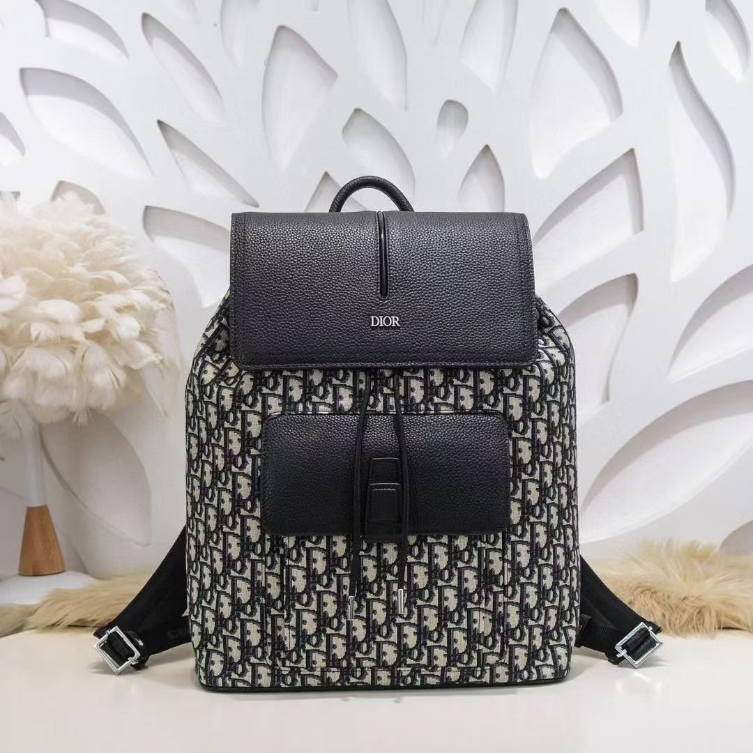 Dior Oblique Backpack Grey Standard everyday