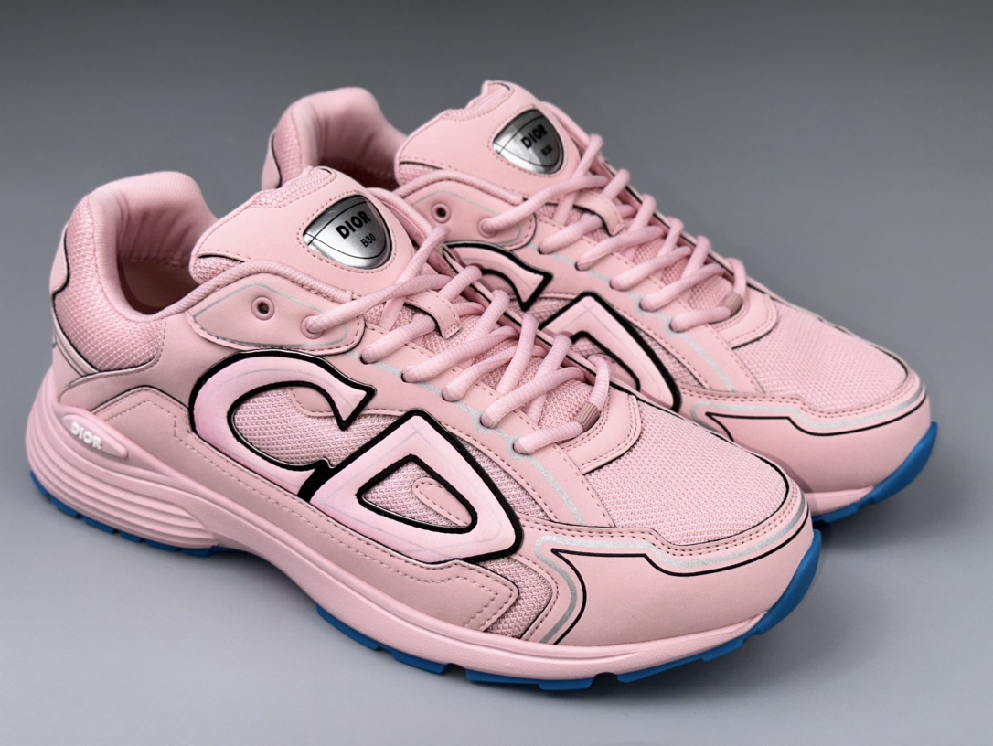 Dior B30 Pink Sneakers Matte Materials Two-Tone Sole,Size 36-47 Top Quality 2 i1714152038 5186 1