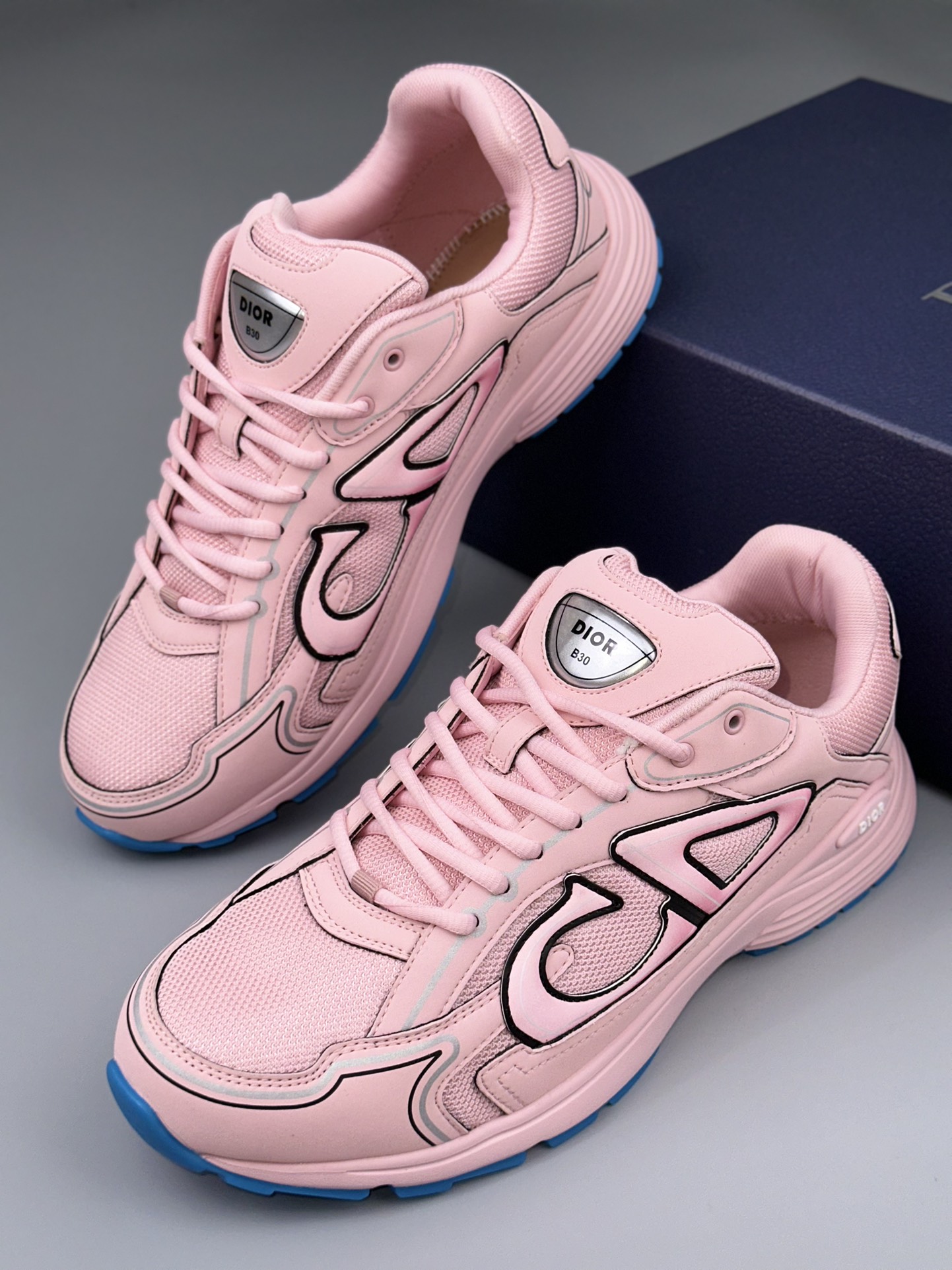 Dior B30 Pink Sneakers Matte Materials Two-Tone Sole,Size 36-47 Top Quality 4 i1714152038 5253 3