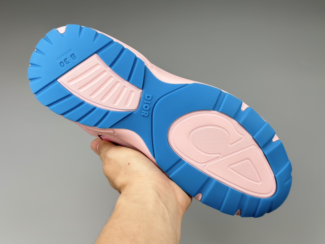 Dior B30 Pink Sneakers Matte Materials Two-Tone Sole,Size 36-47 Top Quality 7 i1714152038 6013 2