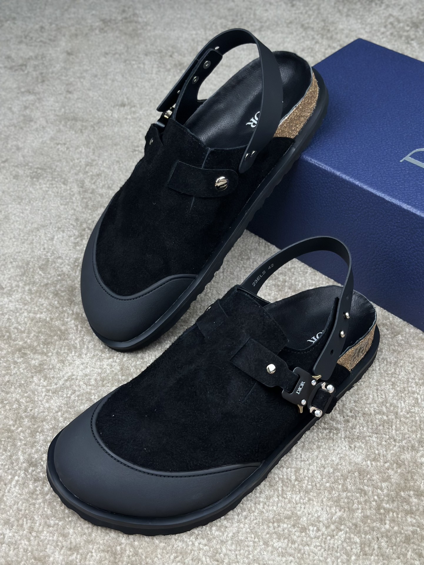 Dior × Birkenstock 2024 Black Suede Sandals for Men - Size 39 to 46 3 i1720941535 1841 3