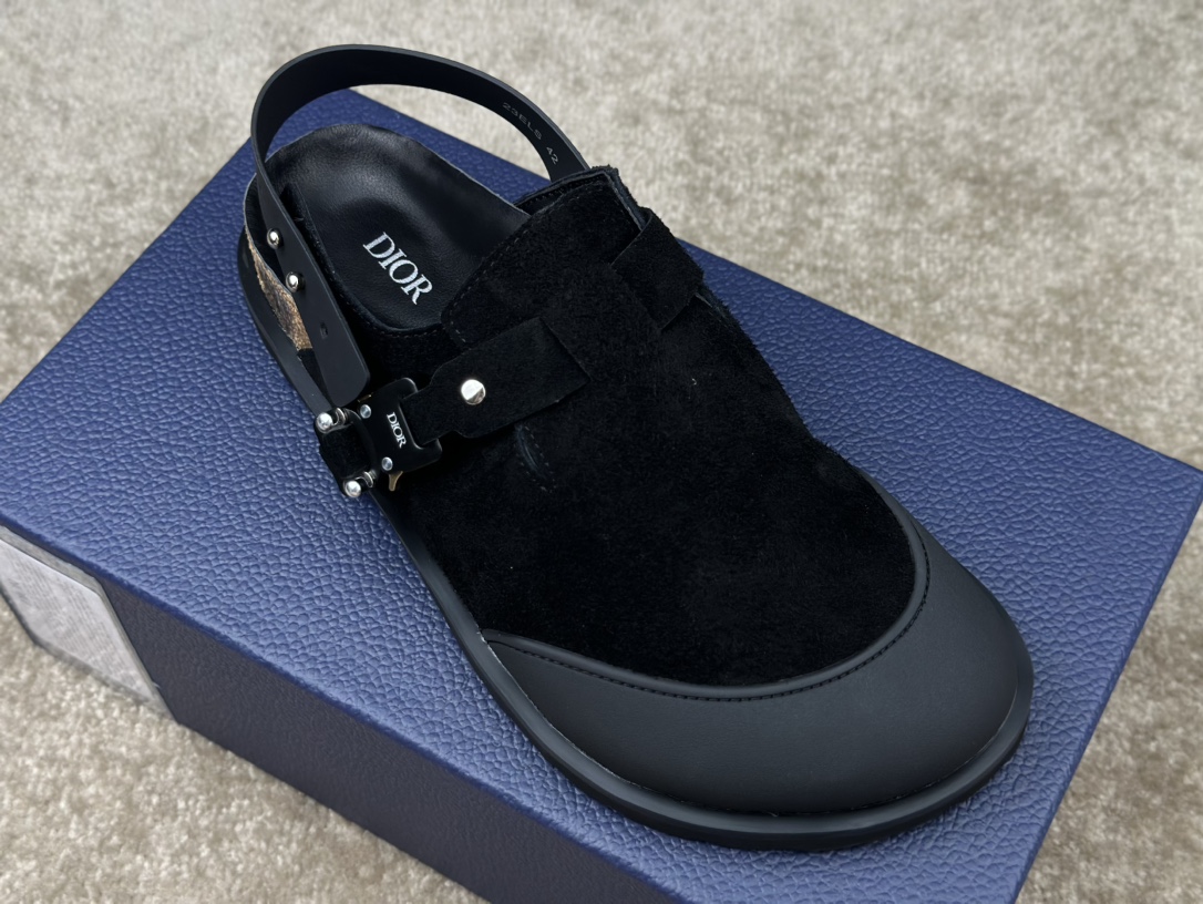 Dior × Birkenstock 2024 Black Suede Sandals for Men - Size 39 to 46 4 i1720941535 8290 1