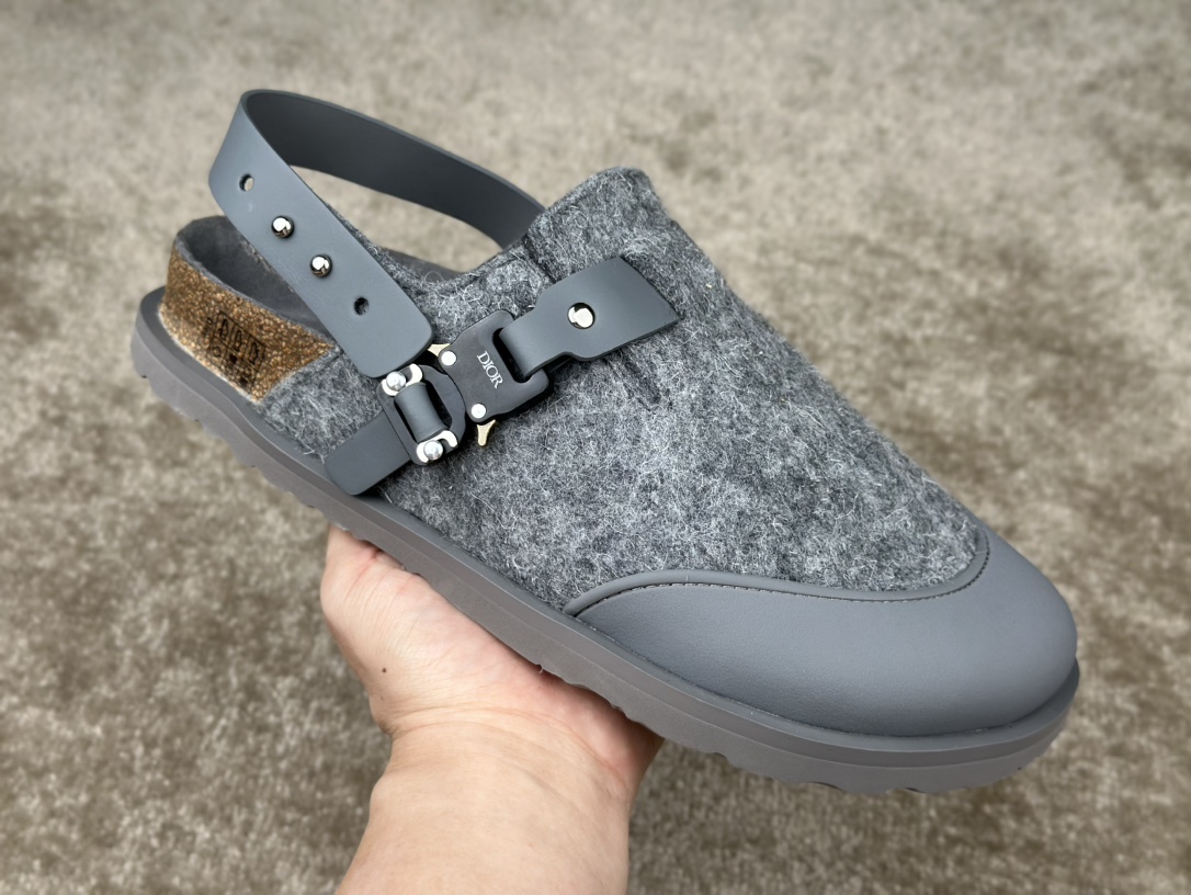 Dior x Birkenstock Sandal, Gray Wool Blend Men's Shoes, Size 39-46 5 i1720941663 3360 1