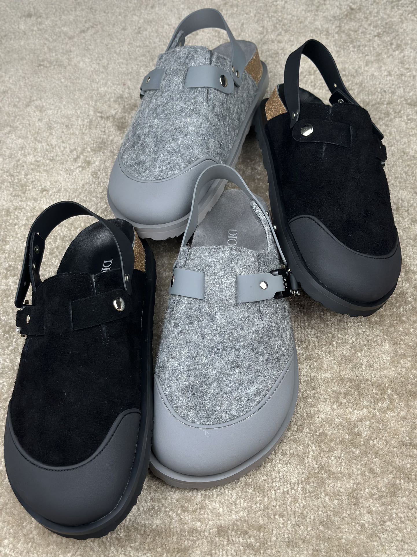 Dior x Birkenstock Sandal, Gray Wool Blend Men's Shoes, Size 39-46 7 i1720941663 6419 3