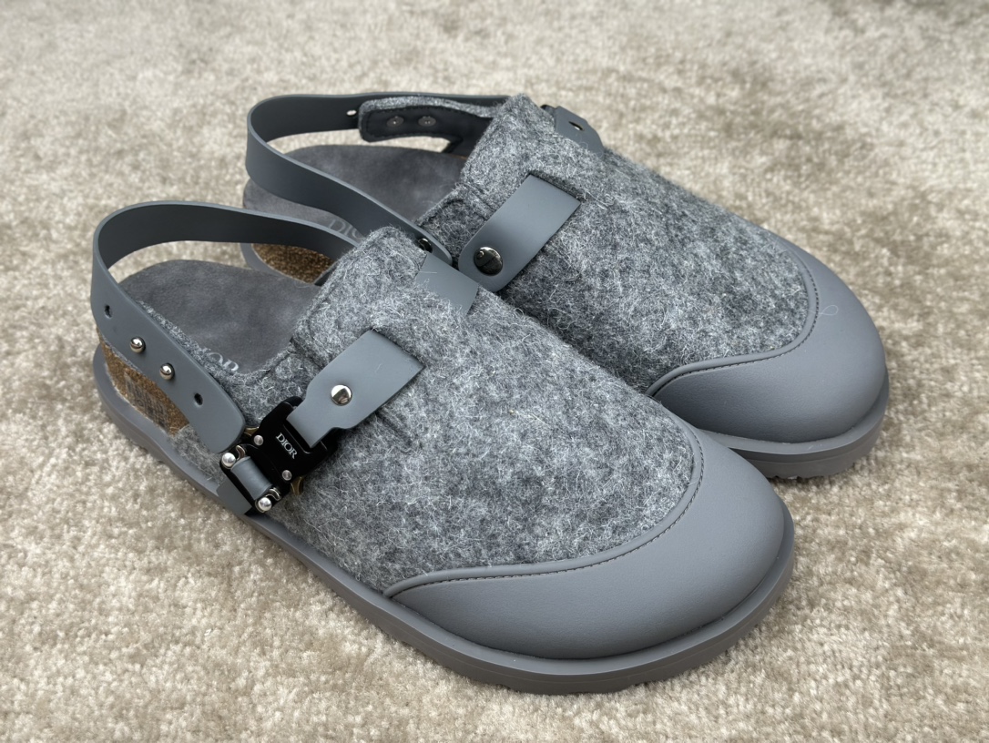 Dior x Birkenstock Sandal, Gray Wool Blend Men's Shoes, Size 39-46 2 i1720941663 8947 2