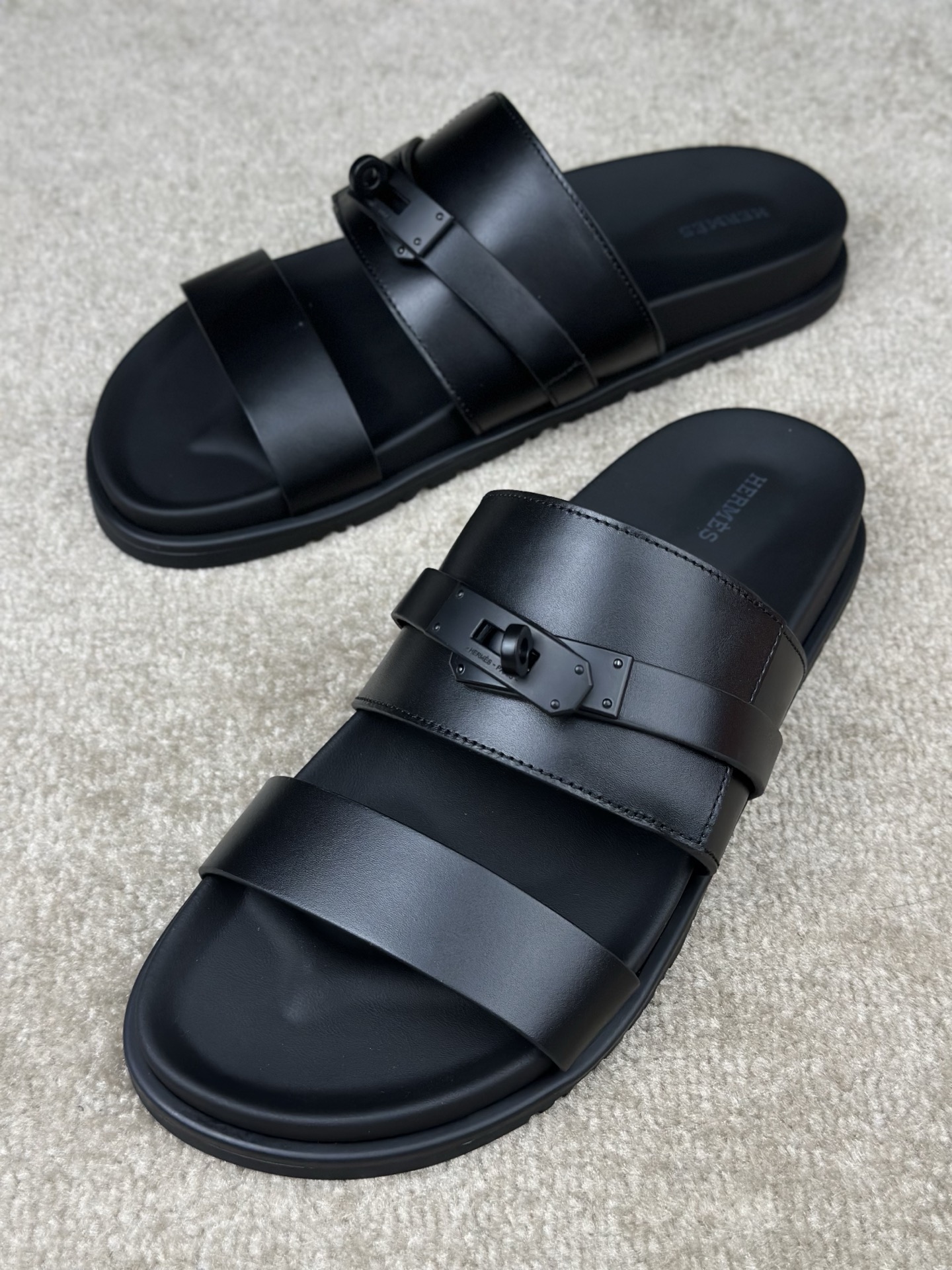 Hermès Jackson Leather Sandals - Black, Stylish Summer Footwear, Size 38-47 5 i1741412570418 2931 0 4