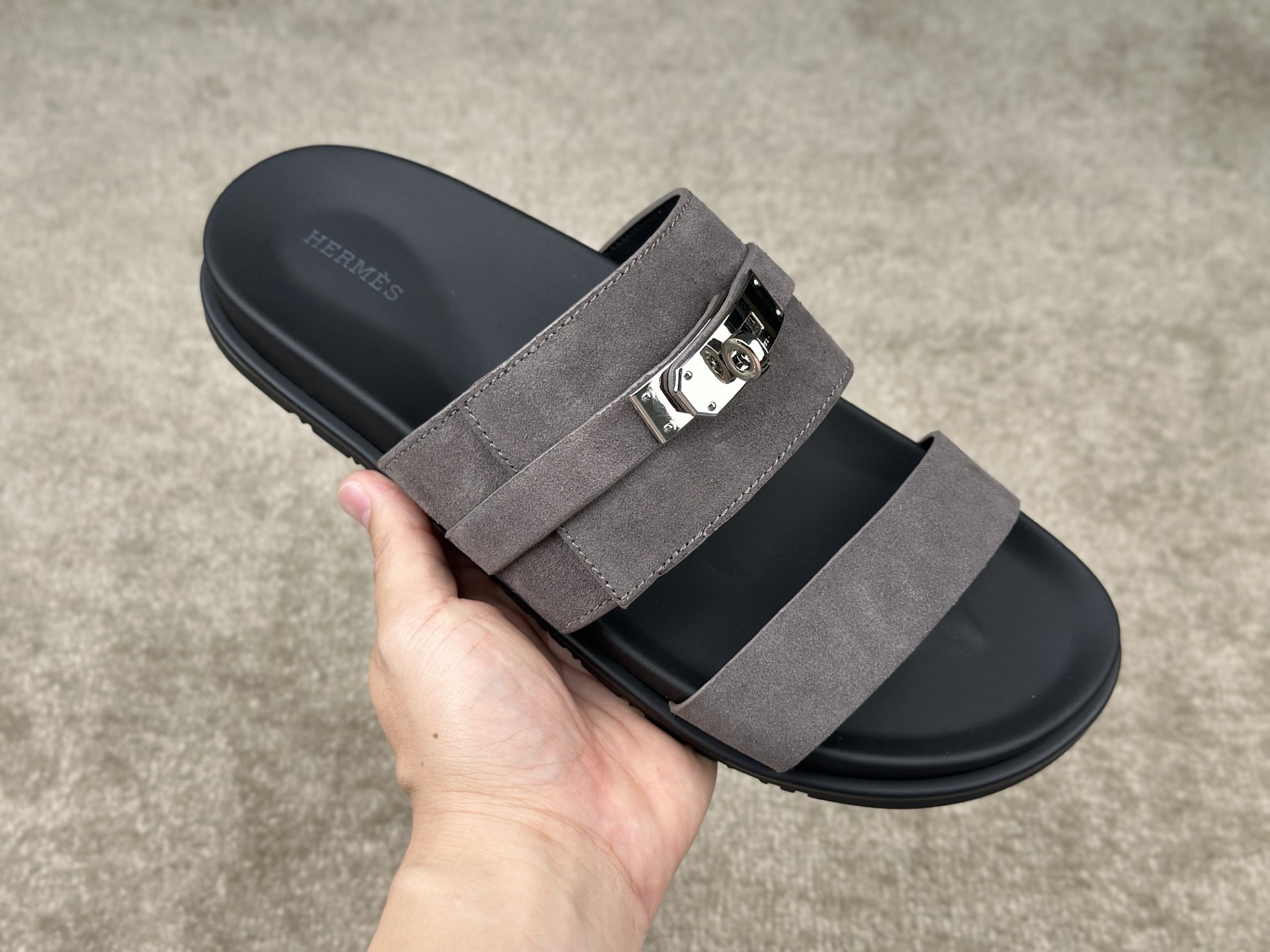 Hermès Jackson Sandal - Gray Suede Leather with Palladium-Plated Hardware 5 i1741413602706 1874 0 5