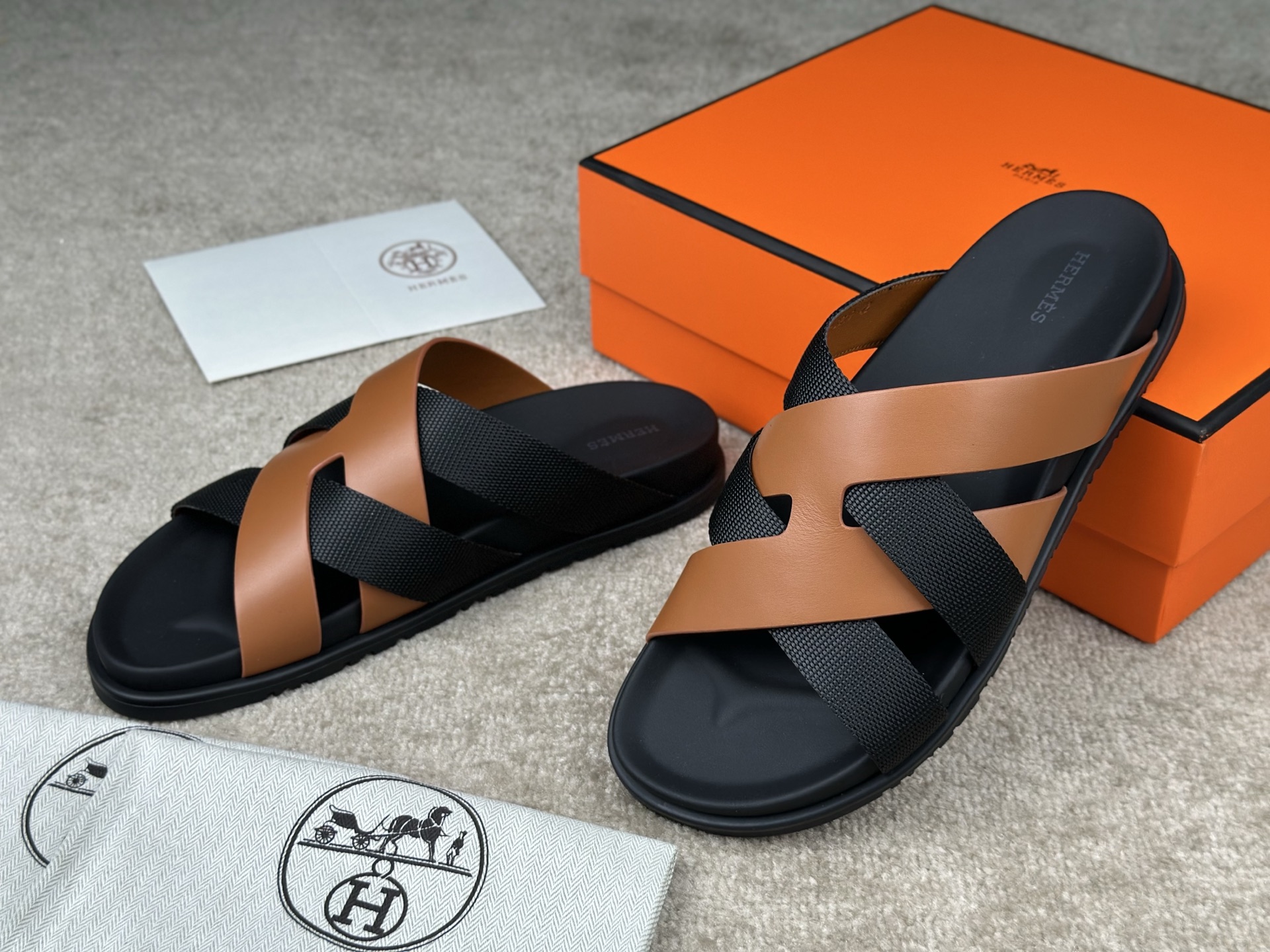 Hermès Kazimir Sandal, Luxury Leather and Fabric Slides for Men, Sizes 38-47 3 i1741413857538 3560 0 2