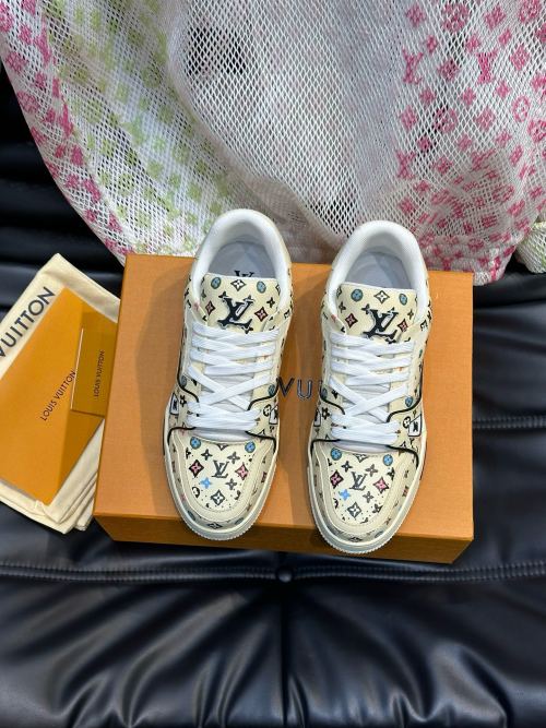 Louis Vuitton Trainer Sneaker Damier Leather Casual Shoes 1 Louis Vuitton Trainer Sneaker Damier Leather Casual Shoes