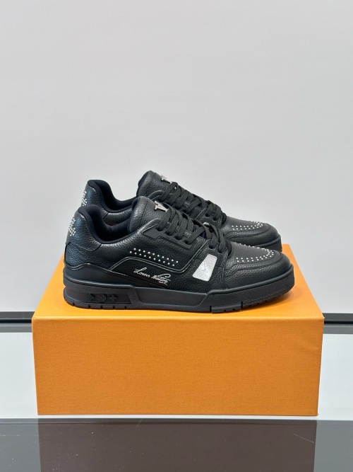 Louis Vuitton Trainer Sneaker Damier Leather Black - Comfortable Basketball Shoes