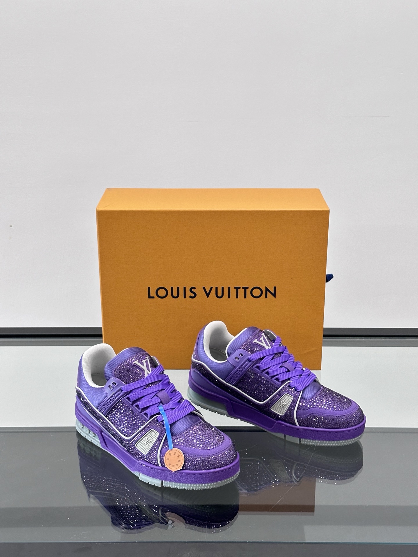 Louis Vuitton Trainer Sneaker Purple Damier Leather Casual Basketball Shoes 6 i1750387551704 9264 0 4