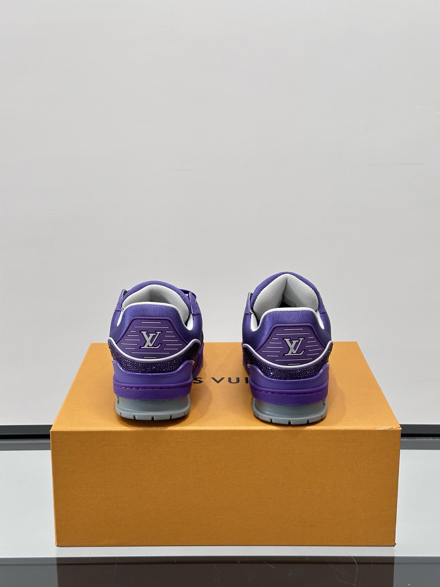 Louis Vuitton Trainer Sneaker Purple Damier Leather Casual Basketball Shoes 8 i1750387552574 3811 0 6