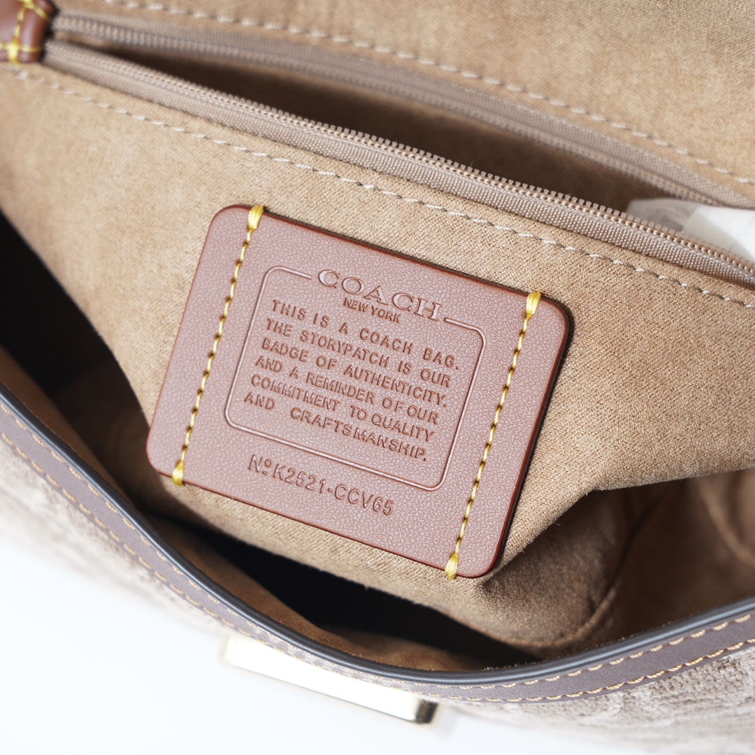 Coach 纯 COACH蔻驰 CCV65 奥莱女士ETTA25号 单肩包腋下包